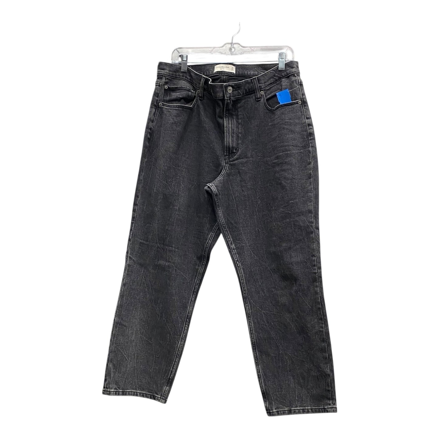 Jeans Straight By Abercrombie And Fitch In Black, Size:14