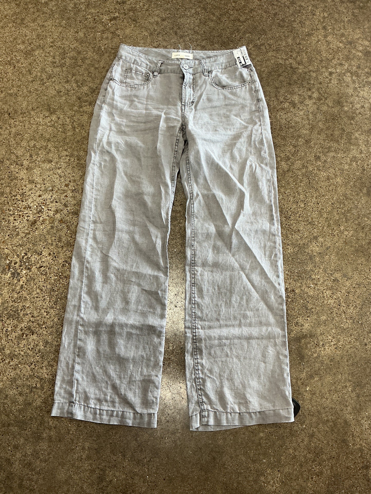 Pants Linen Leg By Lucky Brand In Grey, Size:24