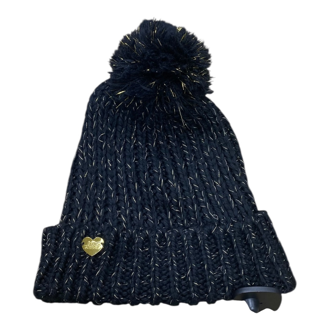 Hat Beanie By Betsey Johnson In Black & Gold