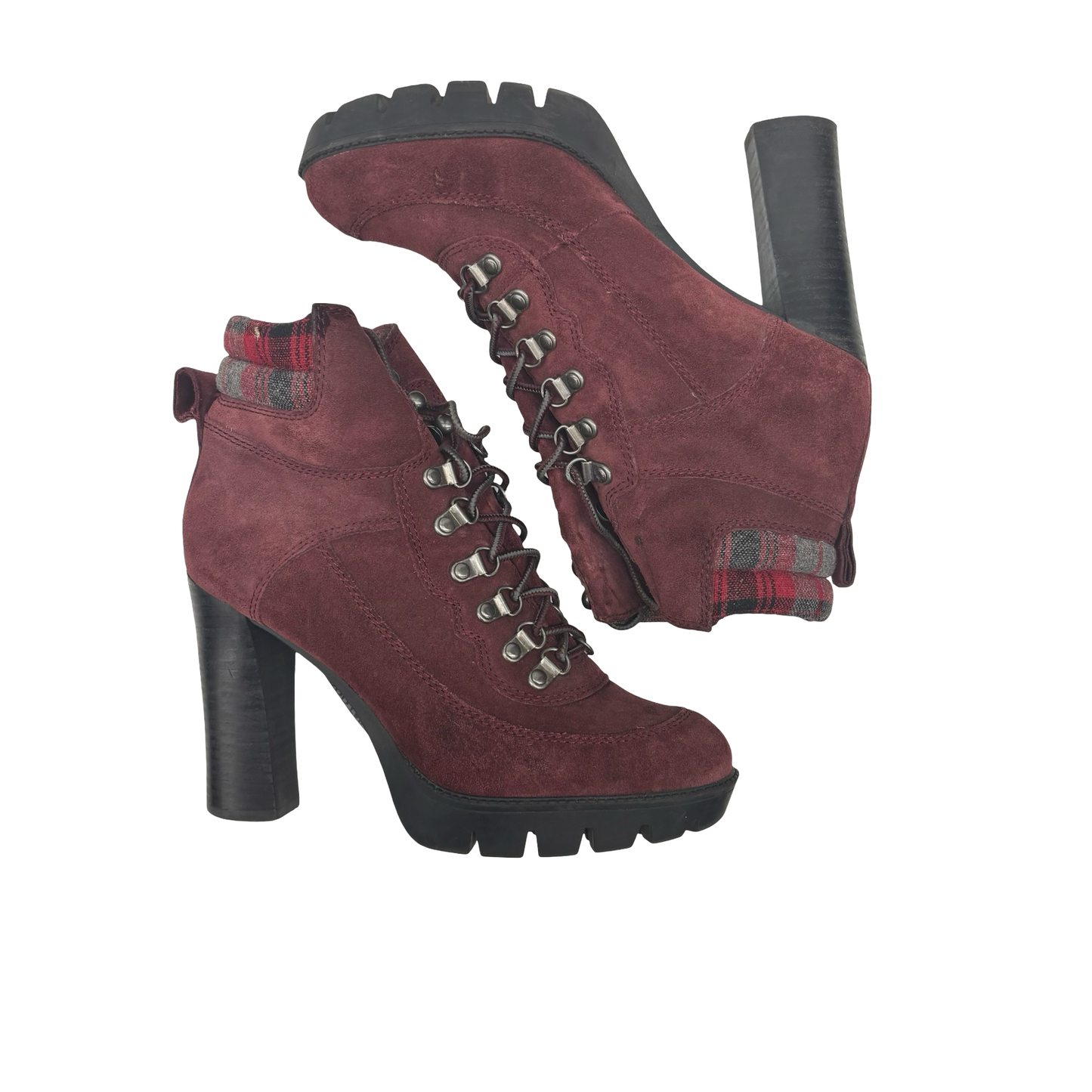 Boots Ankle Heels By Nine West In Red, Size:8.5