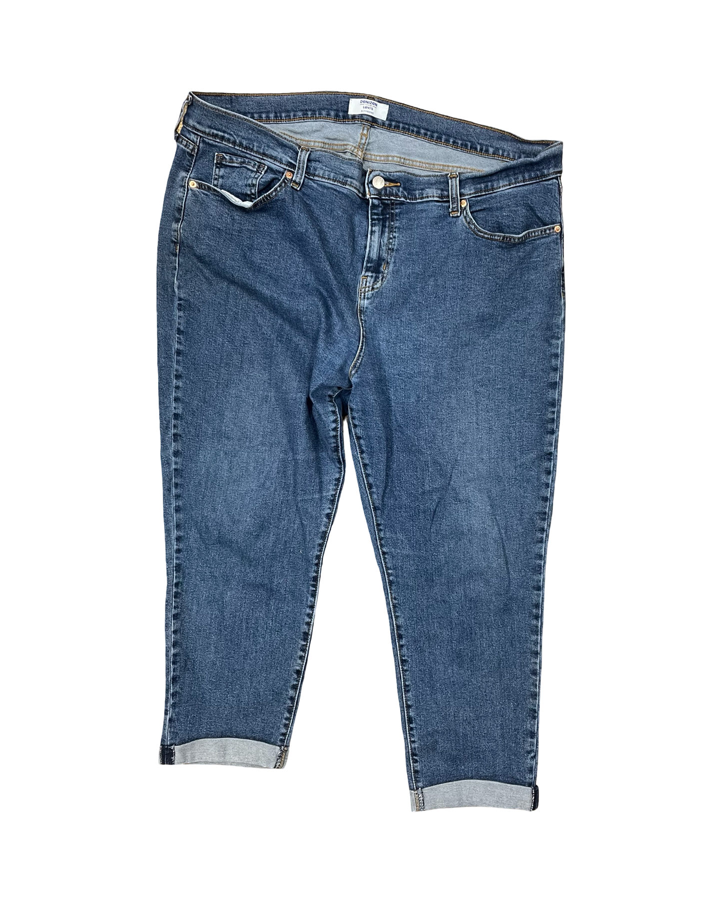 Jeans Boyfriend By Levis In Blue Denim, Size:18