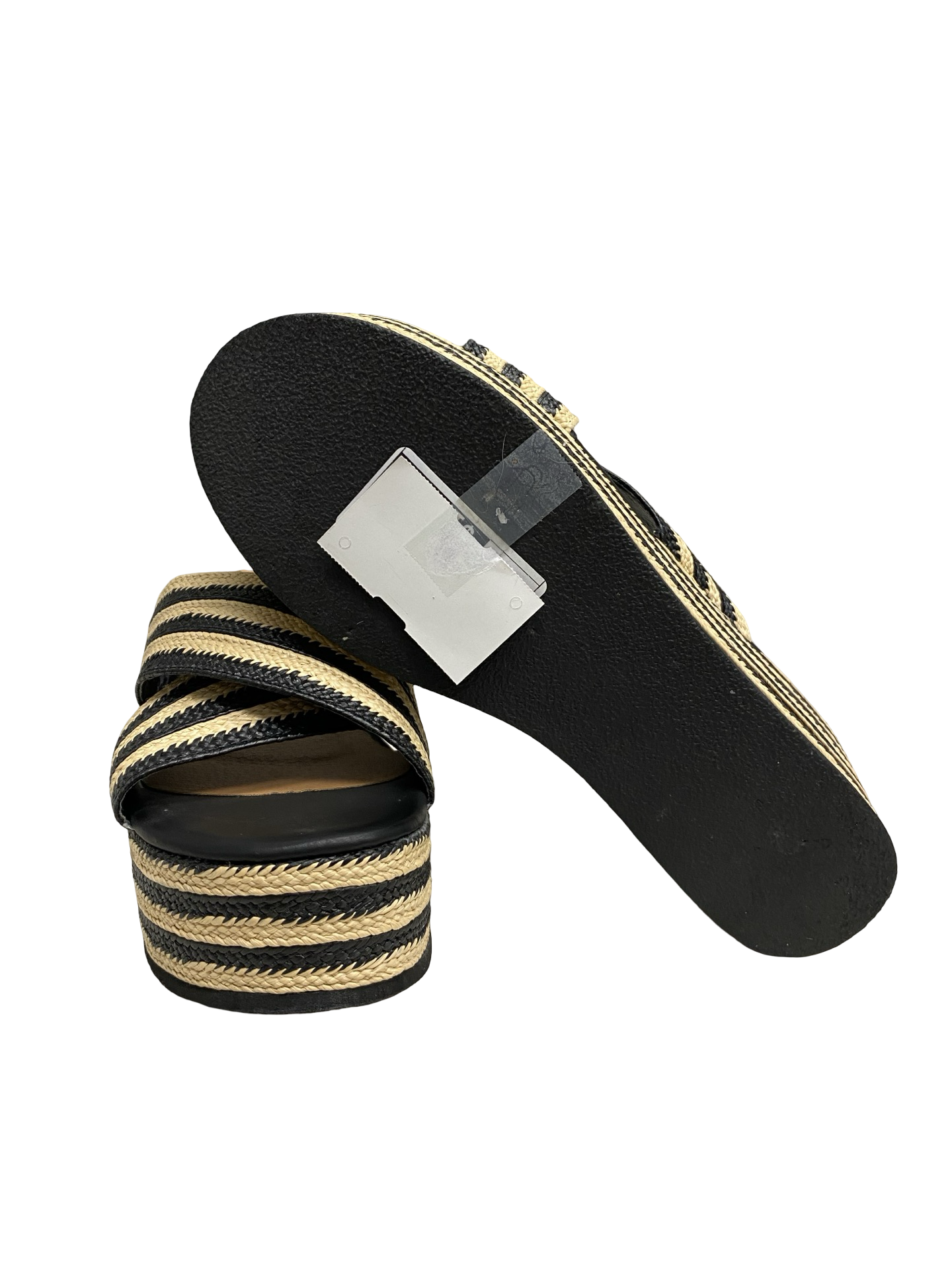 Shoes Flats By Clothes Mentor In Black & Cream, Size: 9