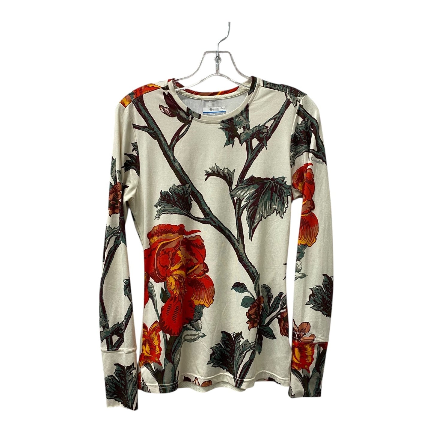 Athletic Top Ls Crewneck By Columbia In Cream & Green, Size:S