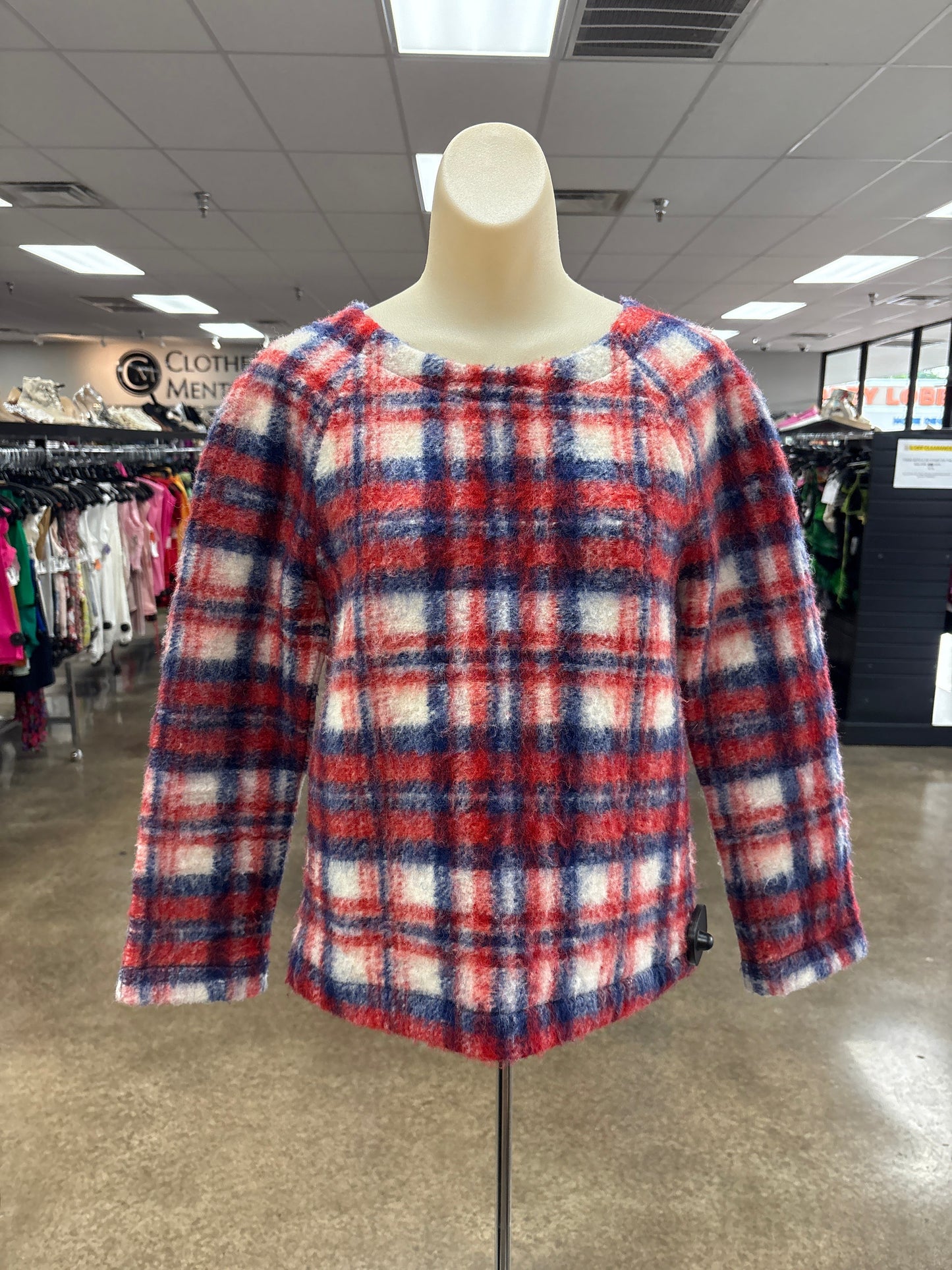 TOP LS by MADEWELL In BLUE & RED, Size: XS