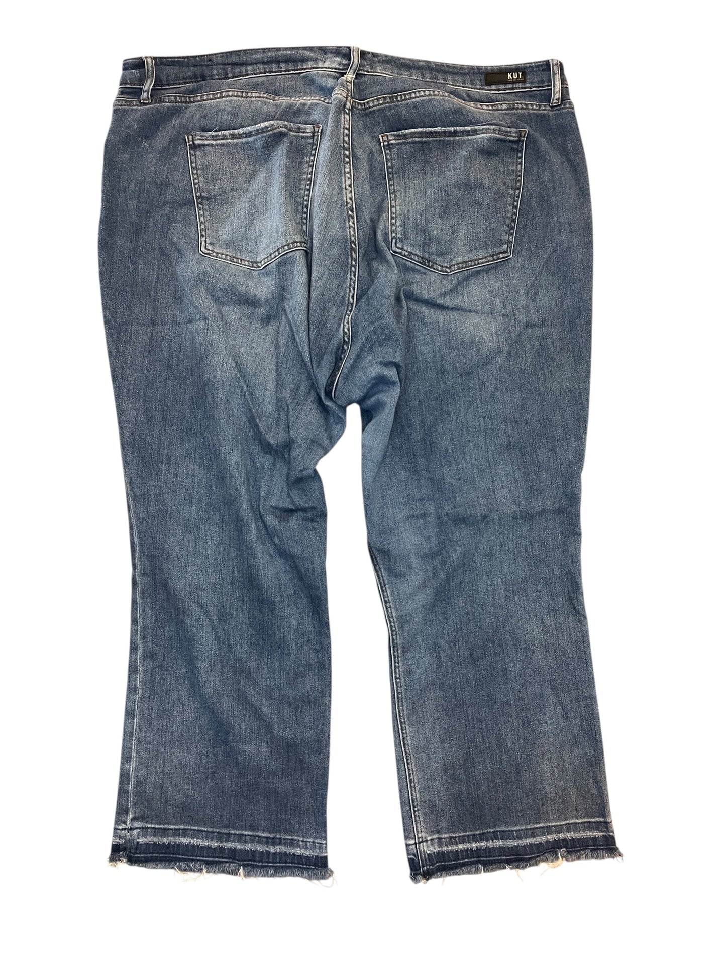 Jeans Cropped By Kut In Blue Denim, Size:22