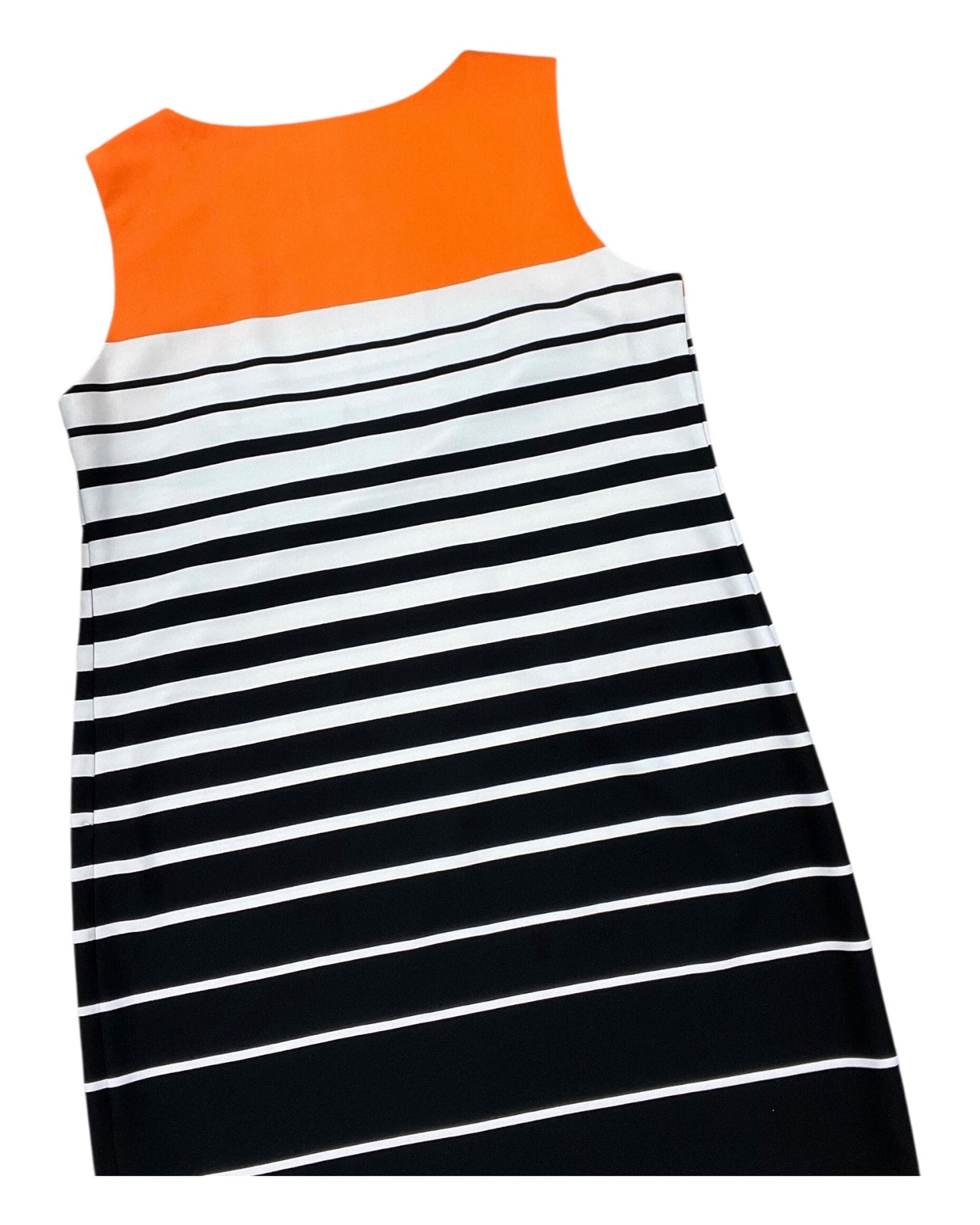 Dress Work By Voir Voir In Orange & White, Size:1X