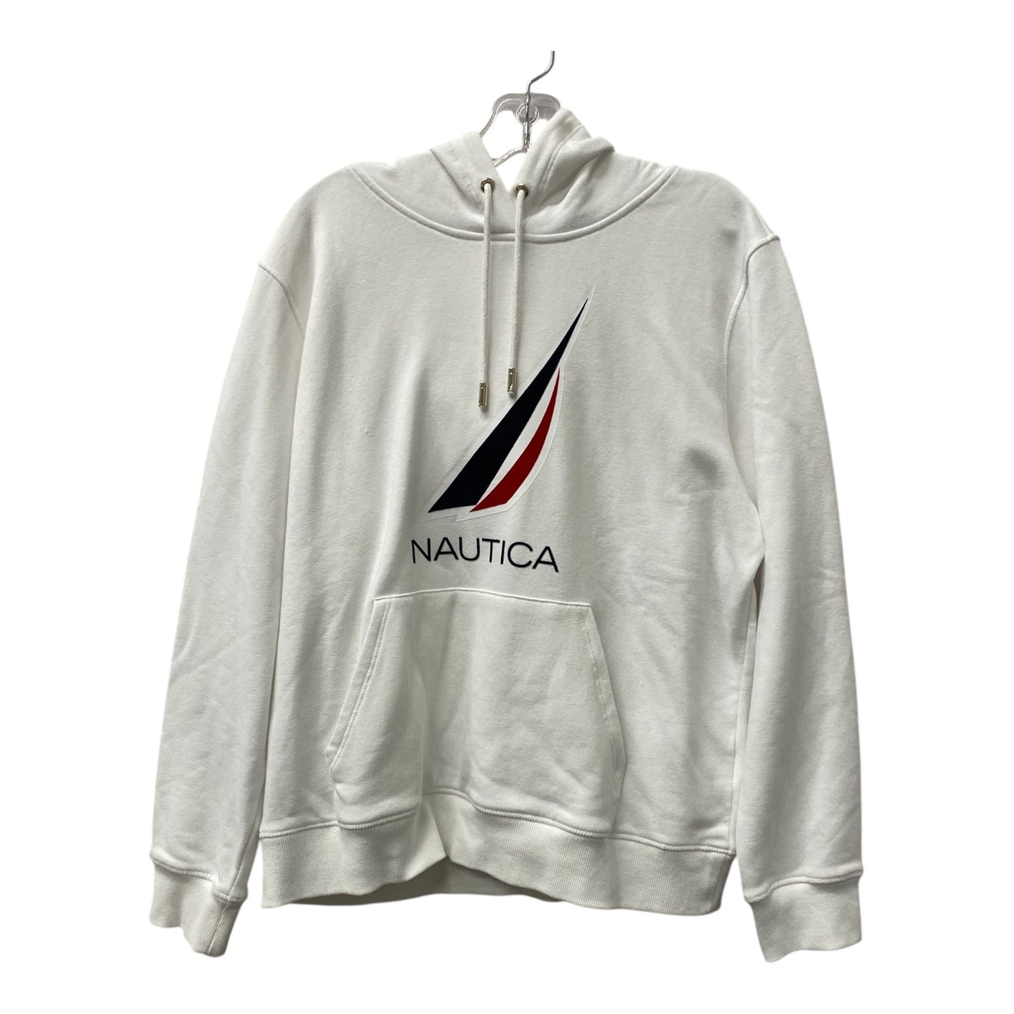 Athletic Sweatshirt Hoodie By Nautica In White, Size:L