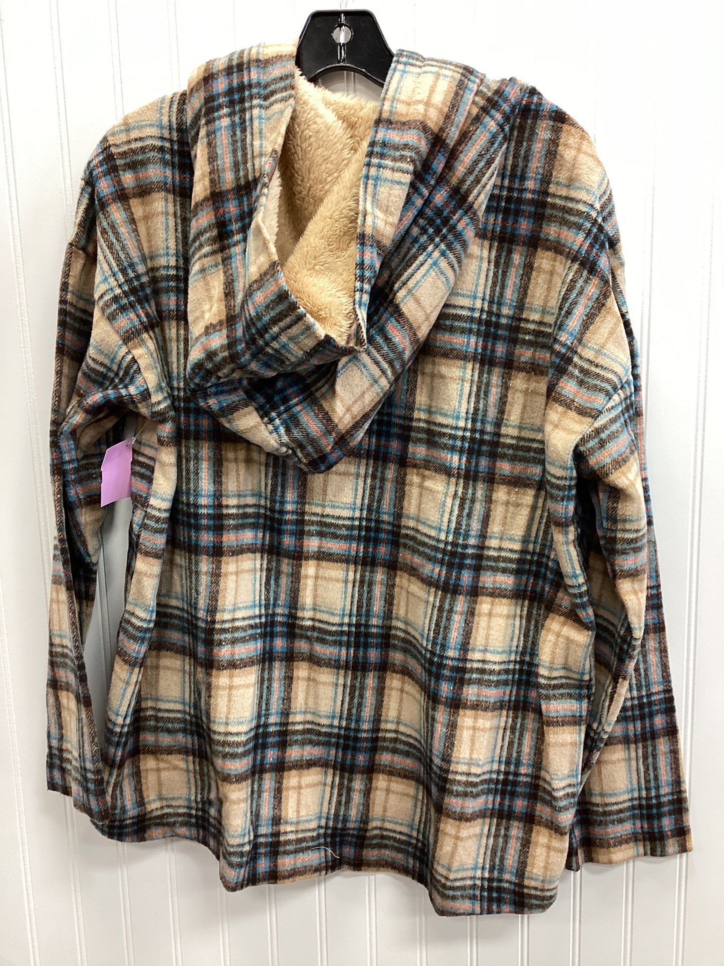 Jacket Fleece By Clothes Mentor In Plaid Pattern, Size:M