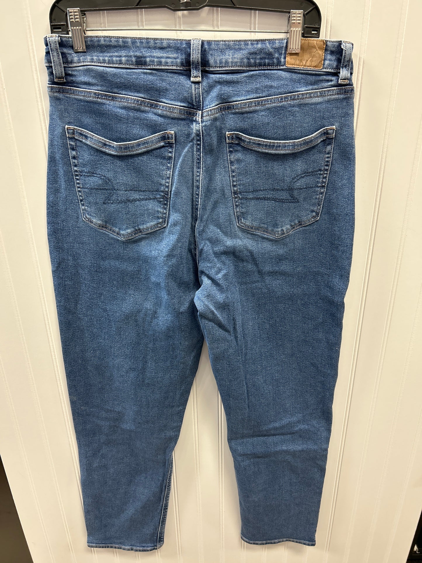 Jeans Straight By American Eagle In Blue Denim, Size:12L