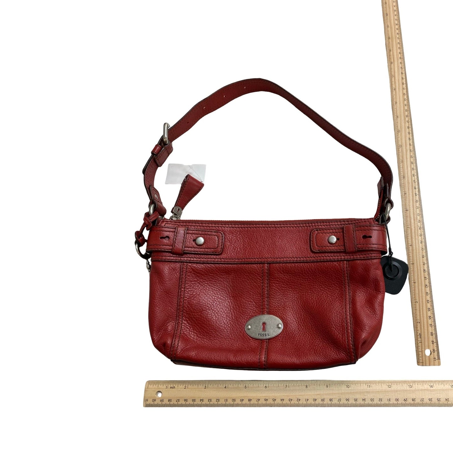 Handbag Leather By Fossil In Red, Size:Small