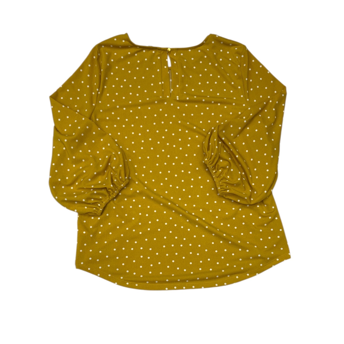 Top 3/4 Sleeve By Adrianna Papell In Gold & White, Size:M