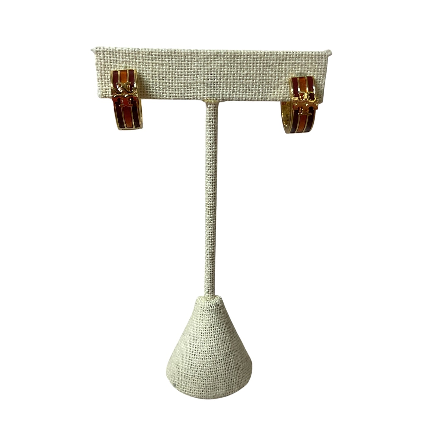 Earrings Designer By Tory Burch In Gold & Red