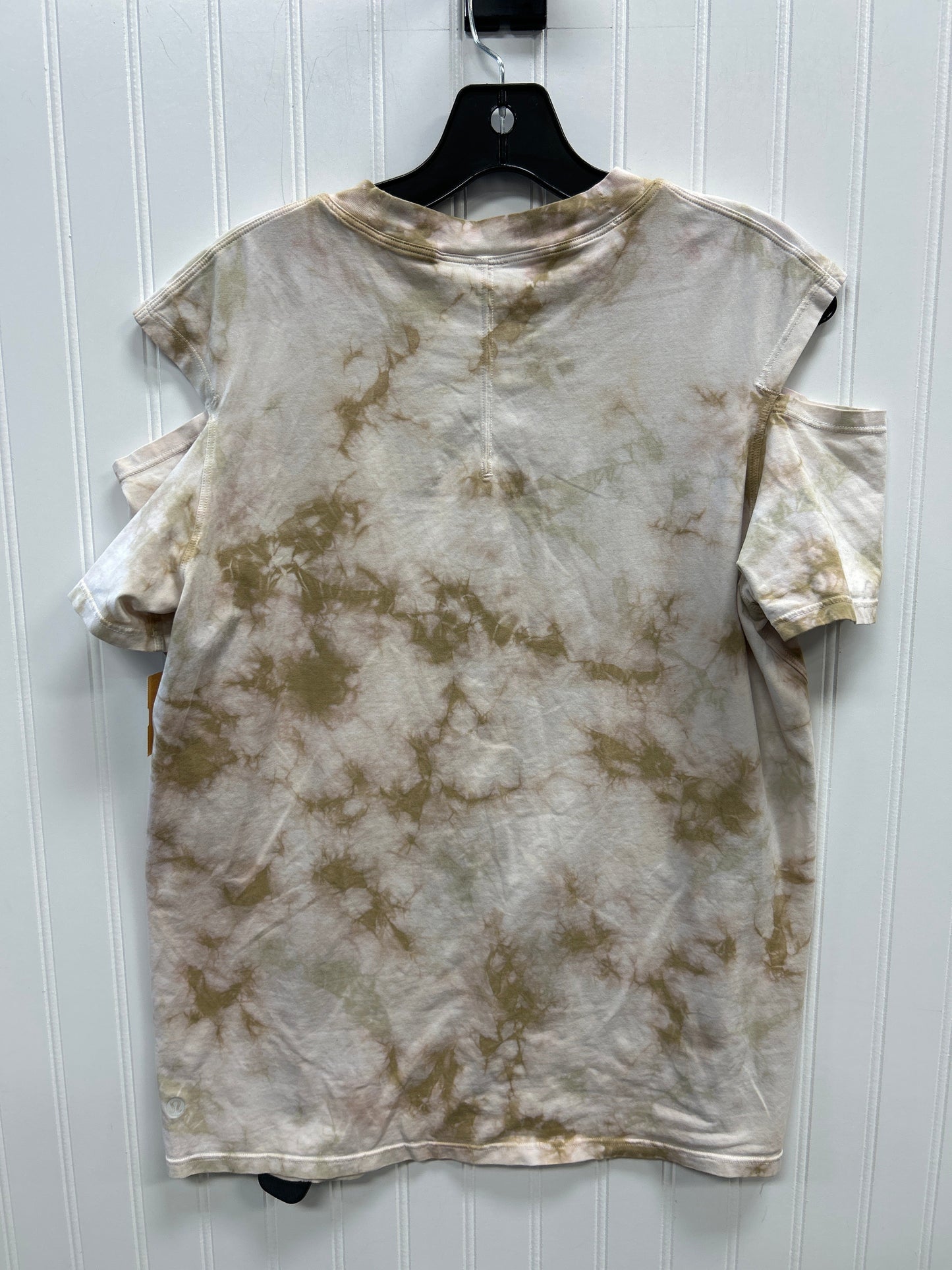 Athletic Top Ss By Lululemon In Cream & Tan, Size:12