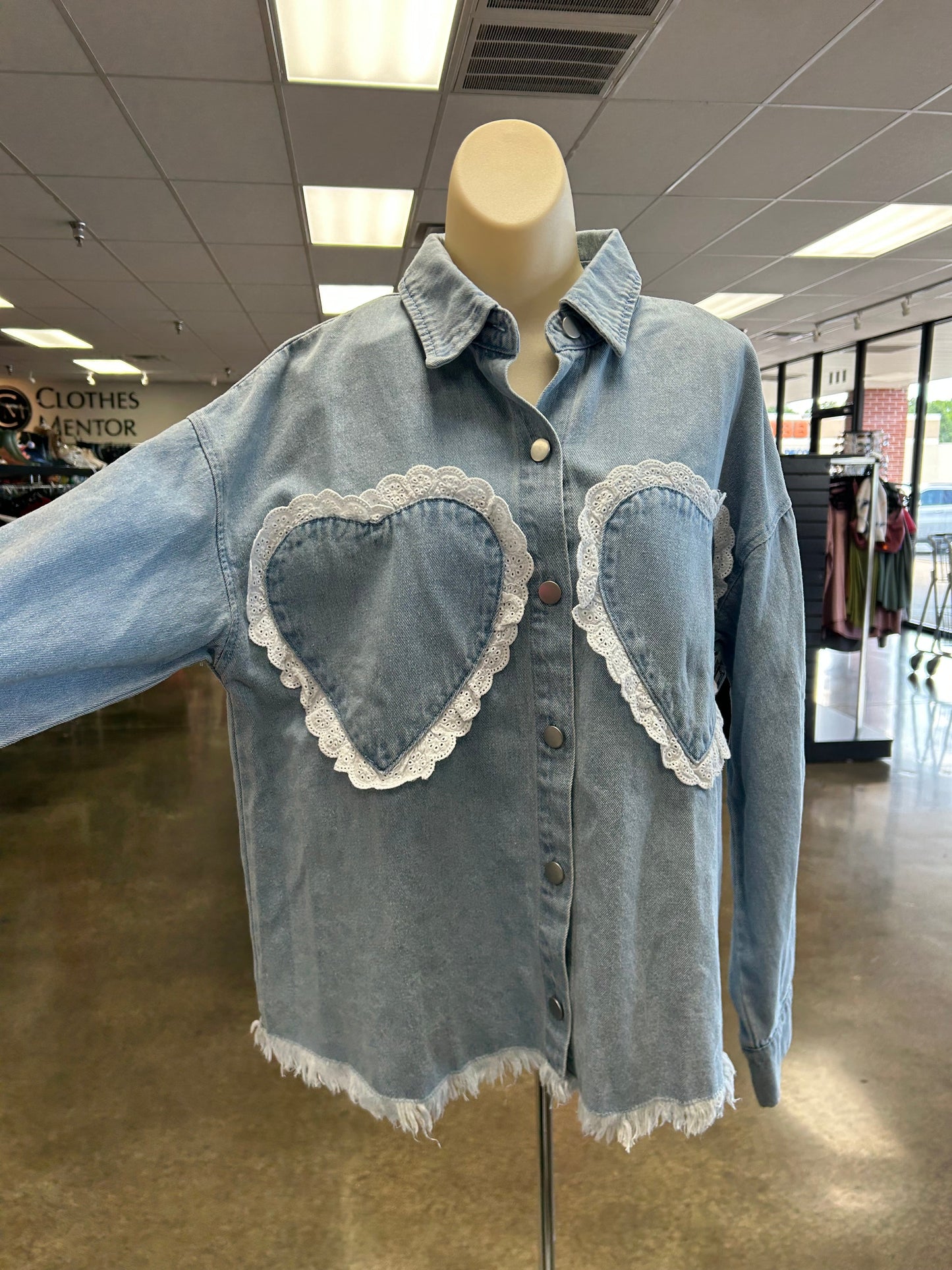 Jacket Denim By Bibi In Blue, Size:S