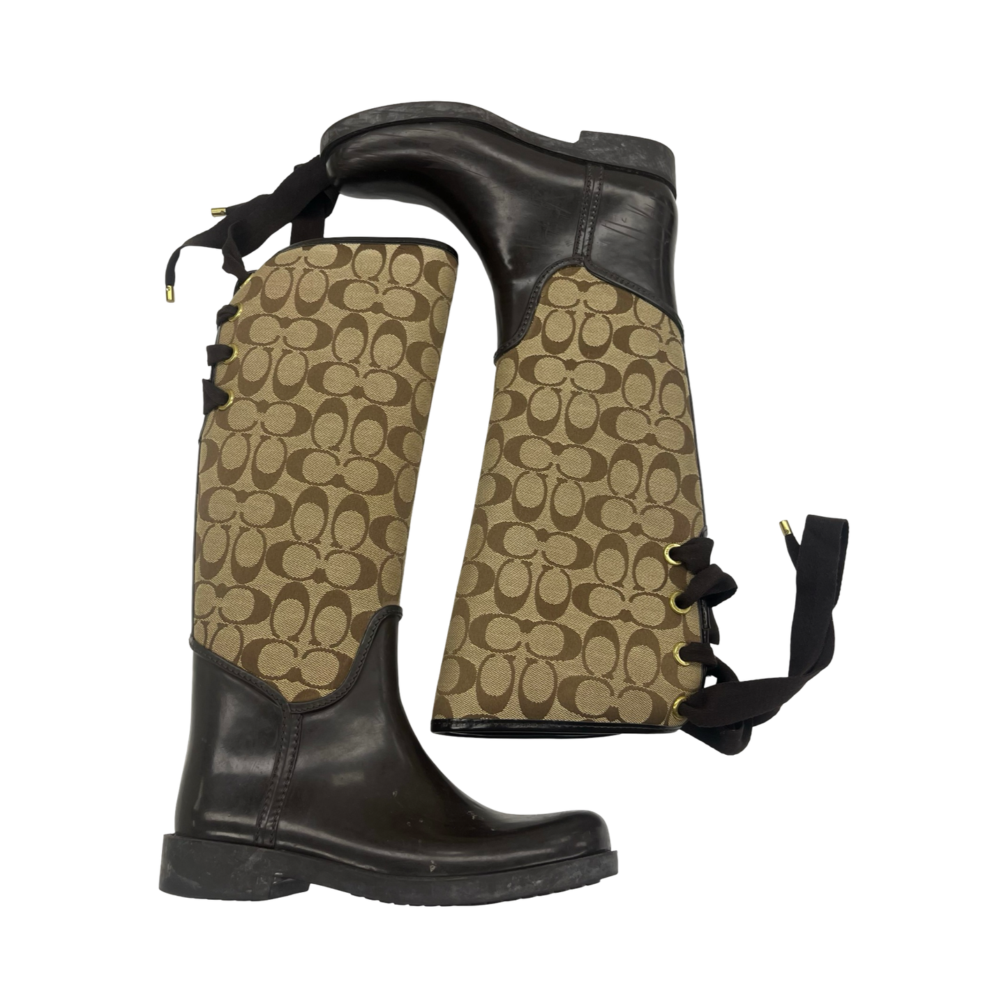 Boots Designer By Coach In Brown, Size:7