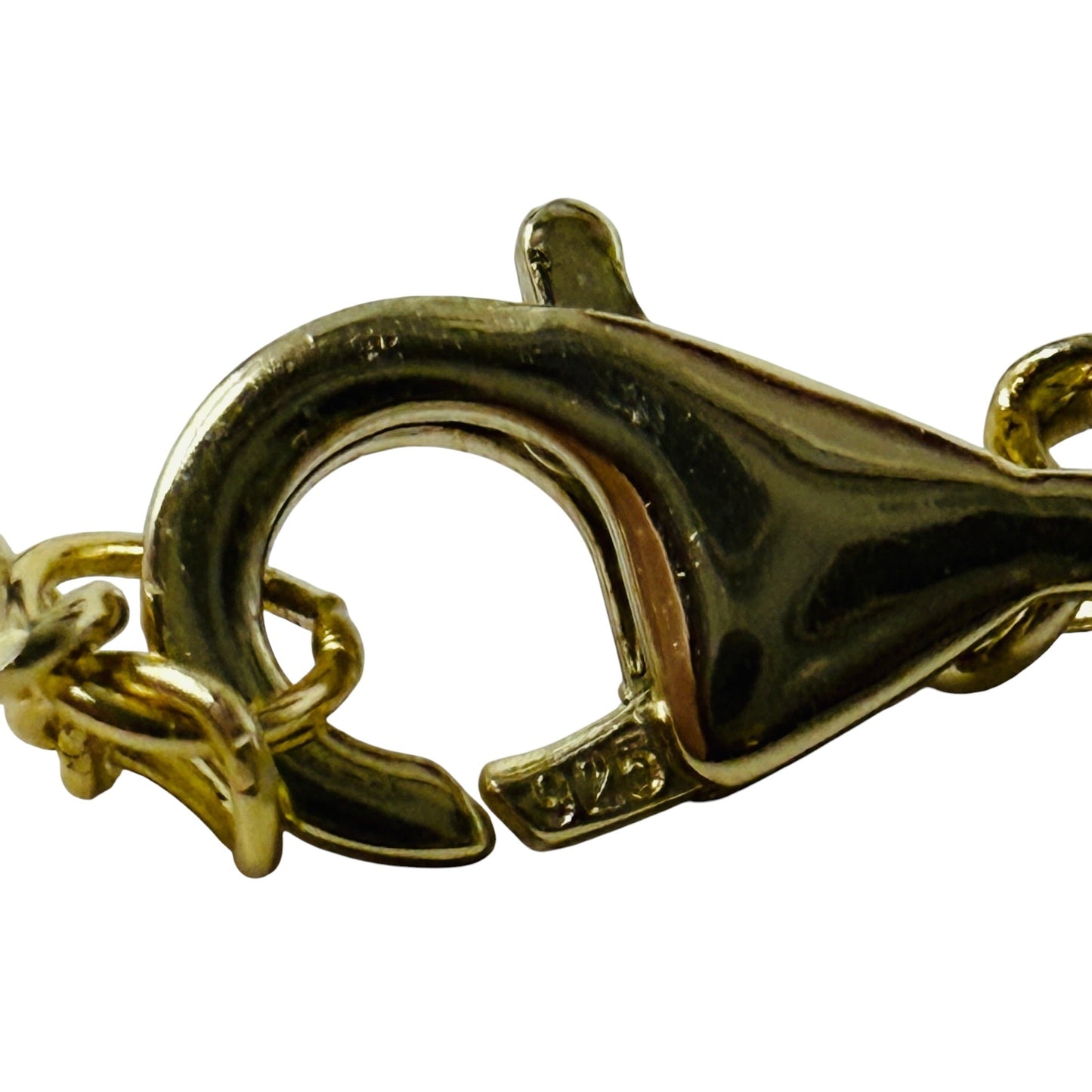 Gold Over Sterling Silver Open Heart Chain Bracelet