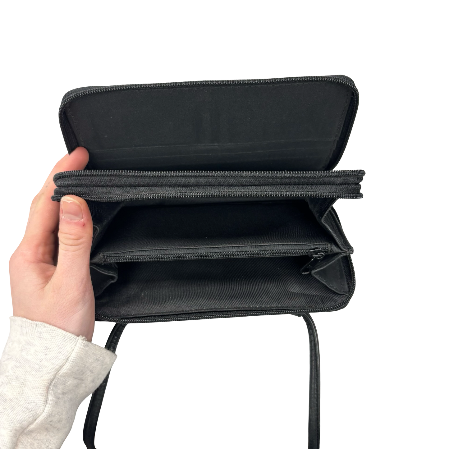 Crossbody Leather By Fossil In Black, Size:Small