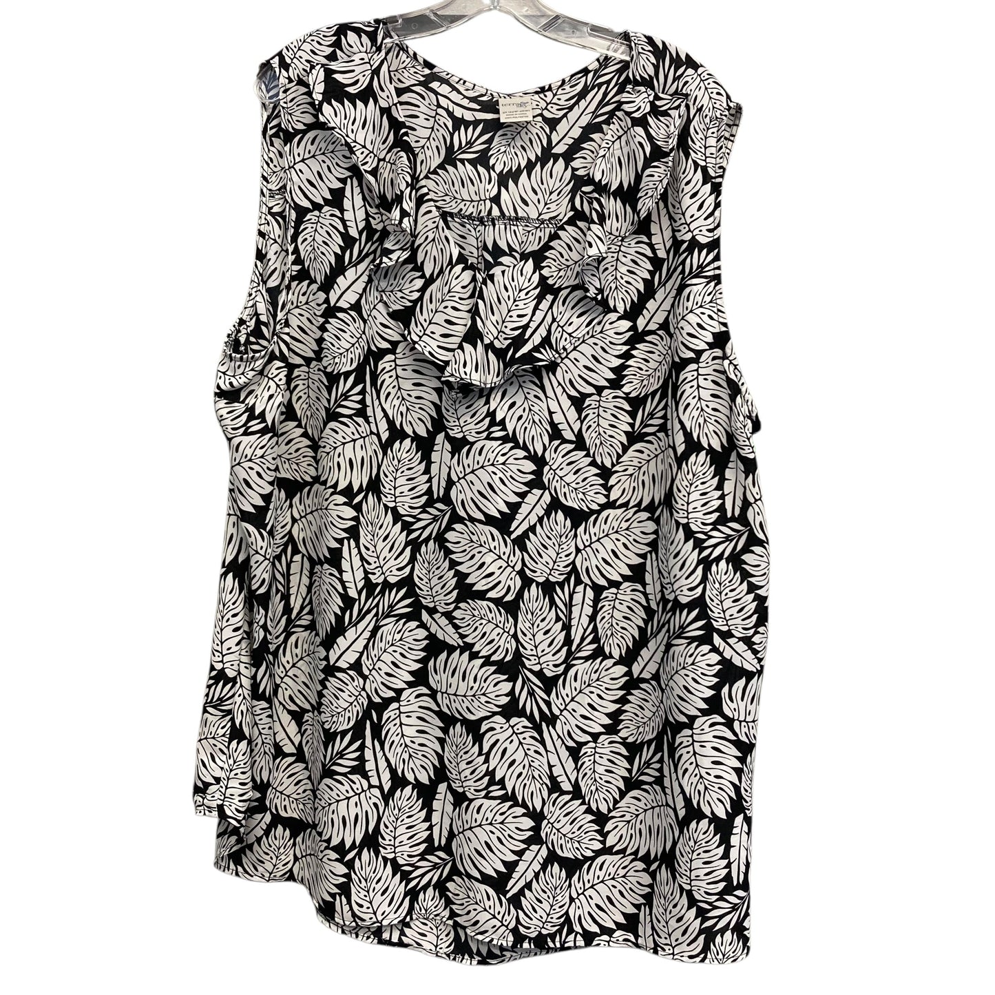 Top Sleeveless By Terra & Sky In Black & White, Size:3X