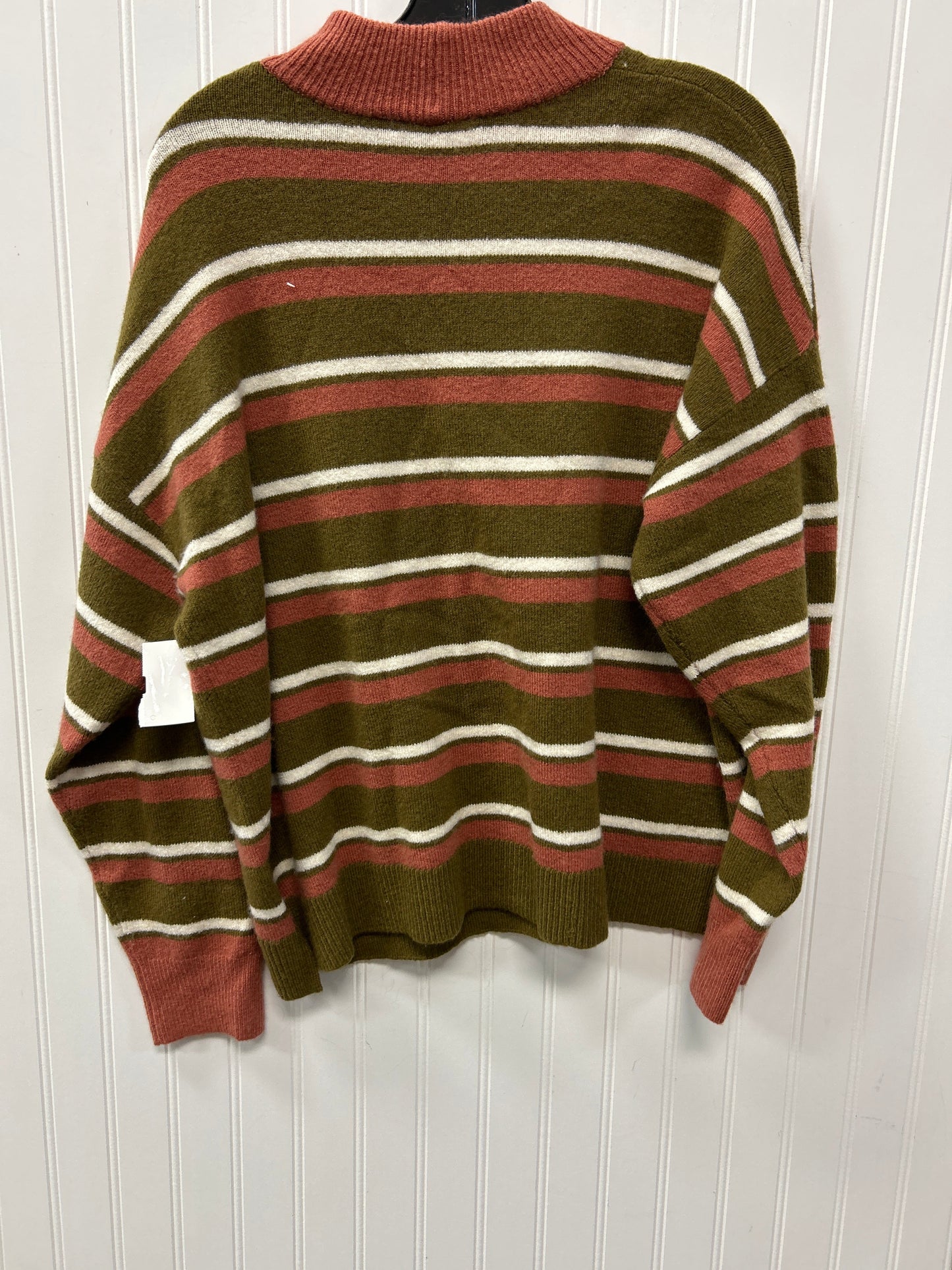Sweater By Madewell In Green & Pink, Size:L