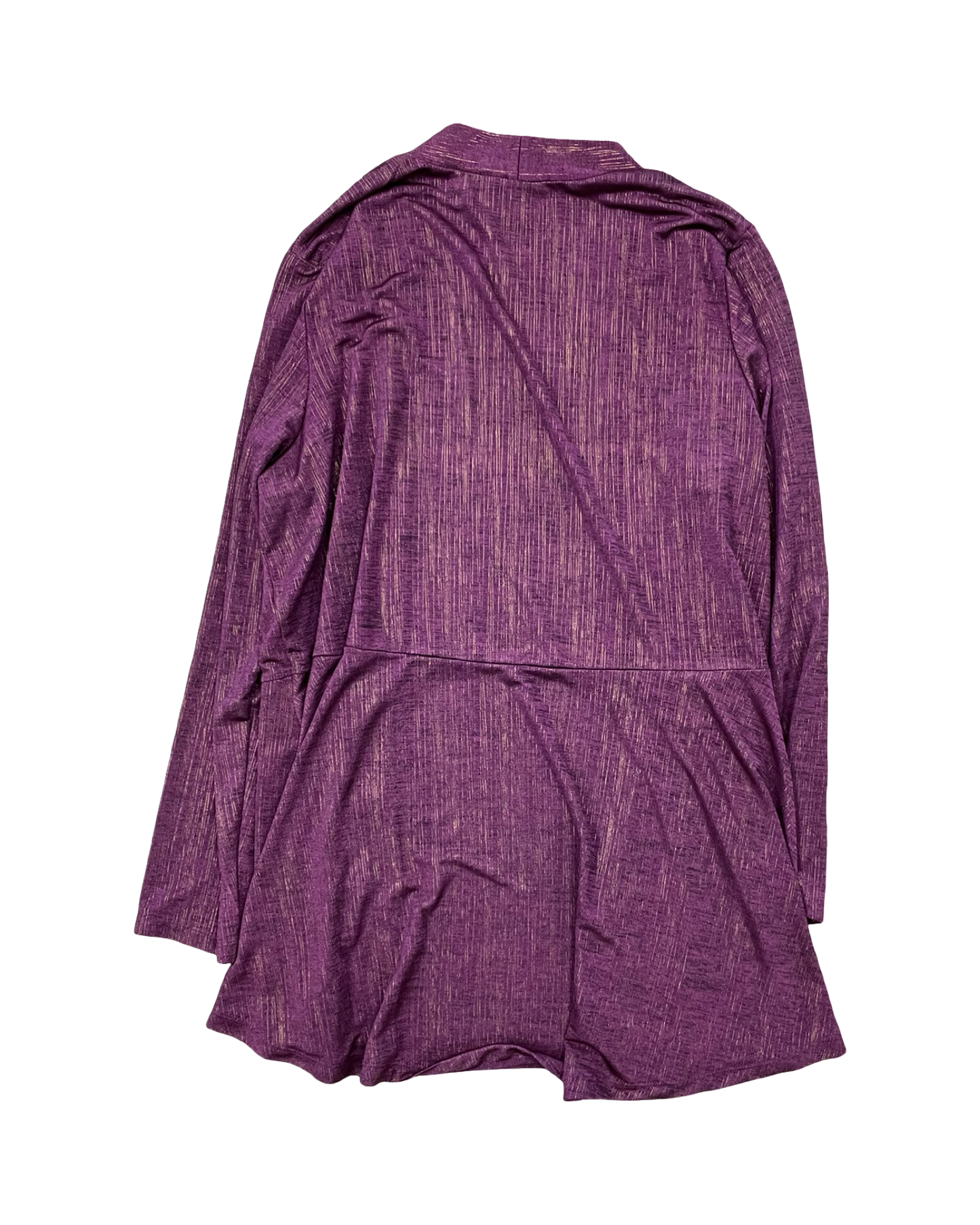 Cardigan By Susan Graver In Purple, Size:1X