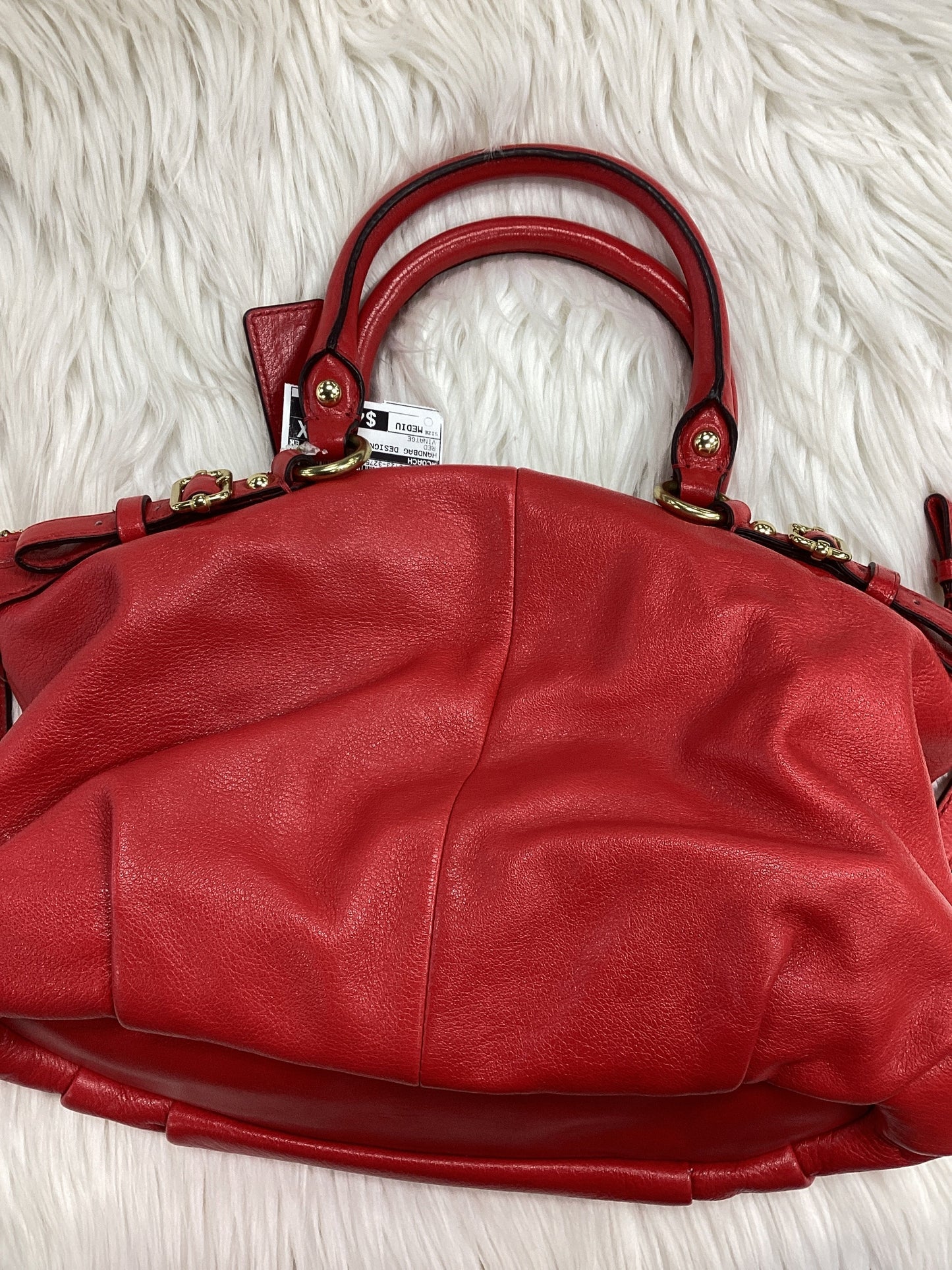 Handbag Designer By Coach In Red, Size:Medium