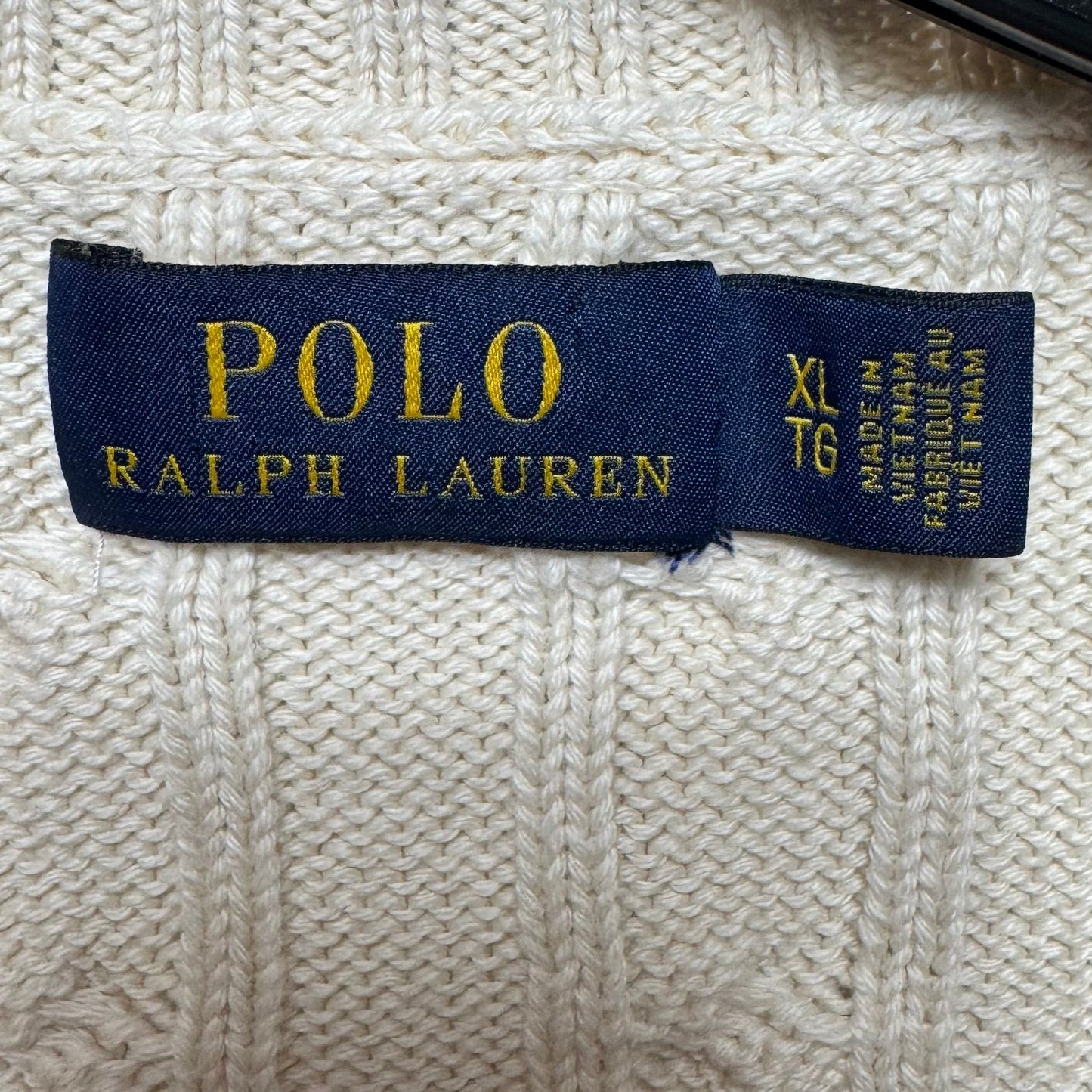 Sweater By Polo Ralph Lauren In Cream, Size: Xl