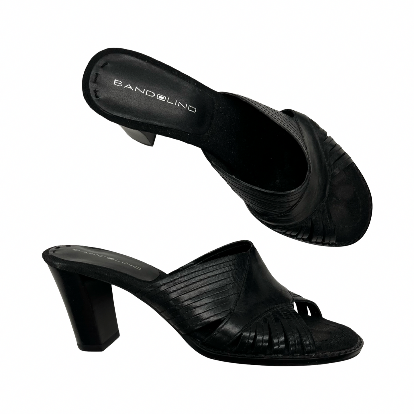 Sandals Heels Block By Bandolino In Black, Size:6.5