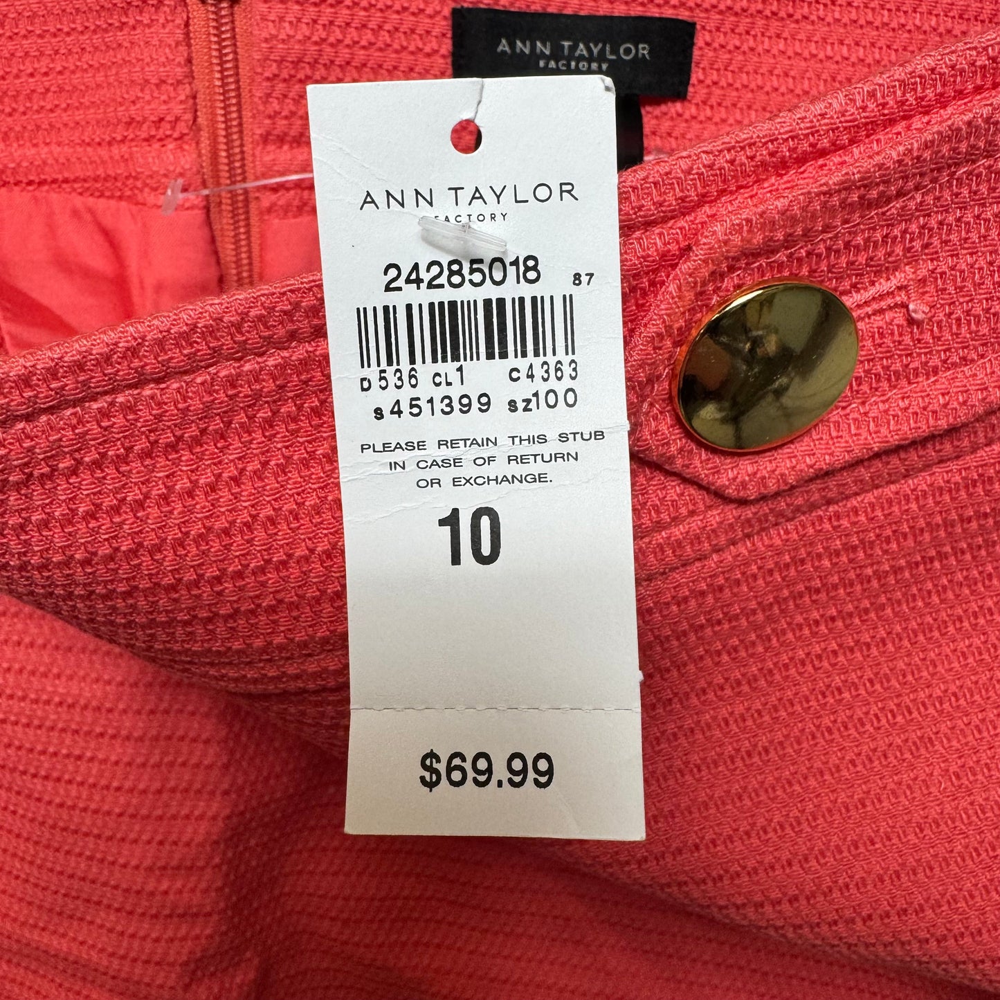 Skirt Mini & Short By Ann Taylor In Orange, Size: 10