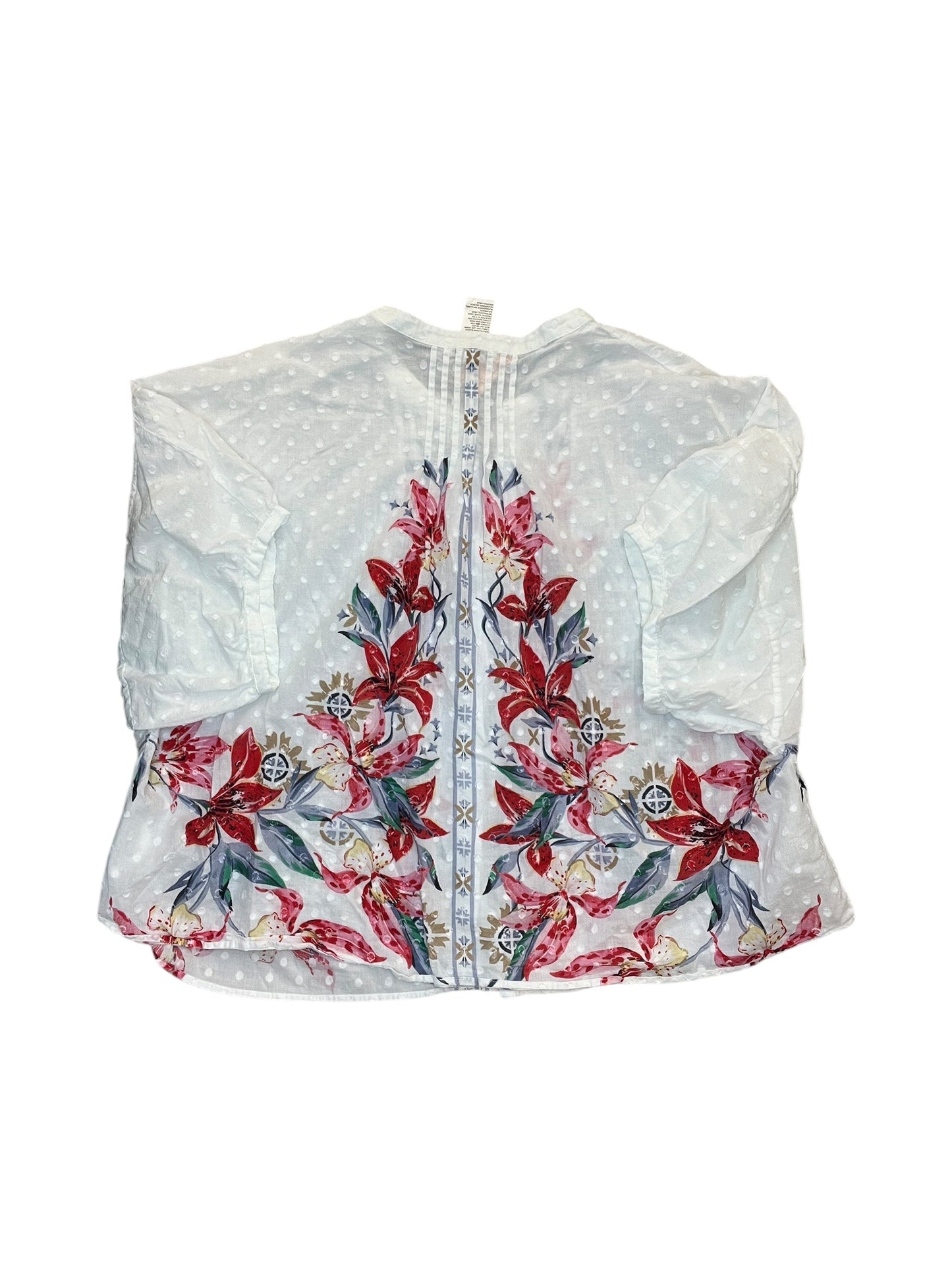 Blouse Ss By Chicos In Floral Print, Size:Xxl