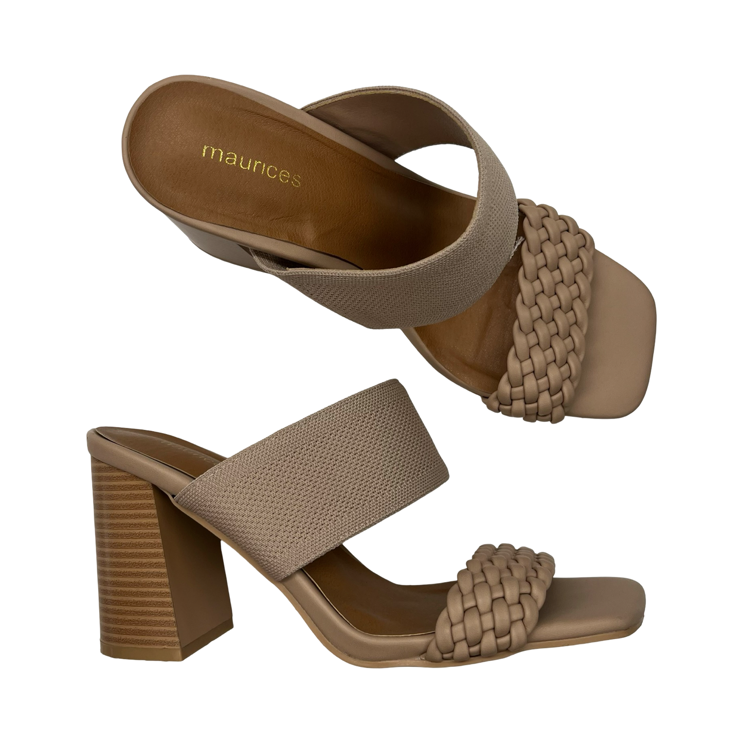 Sandals Heels Block By Maurices In Tan, Size:10