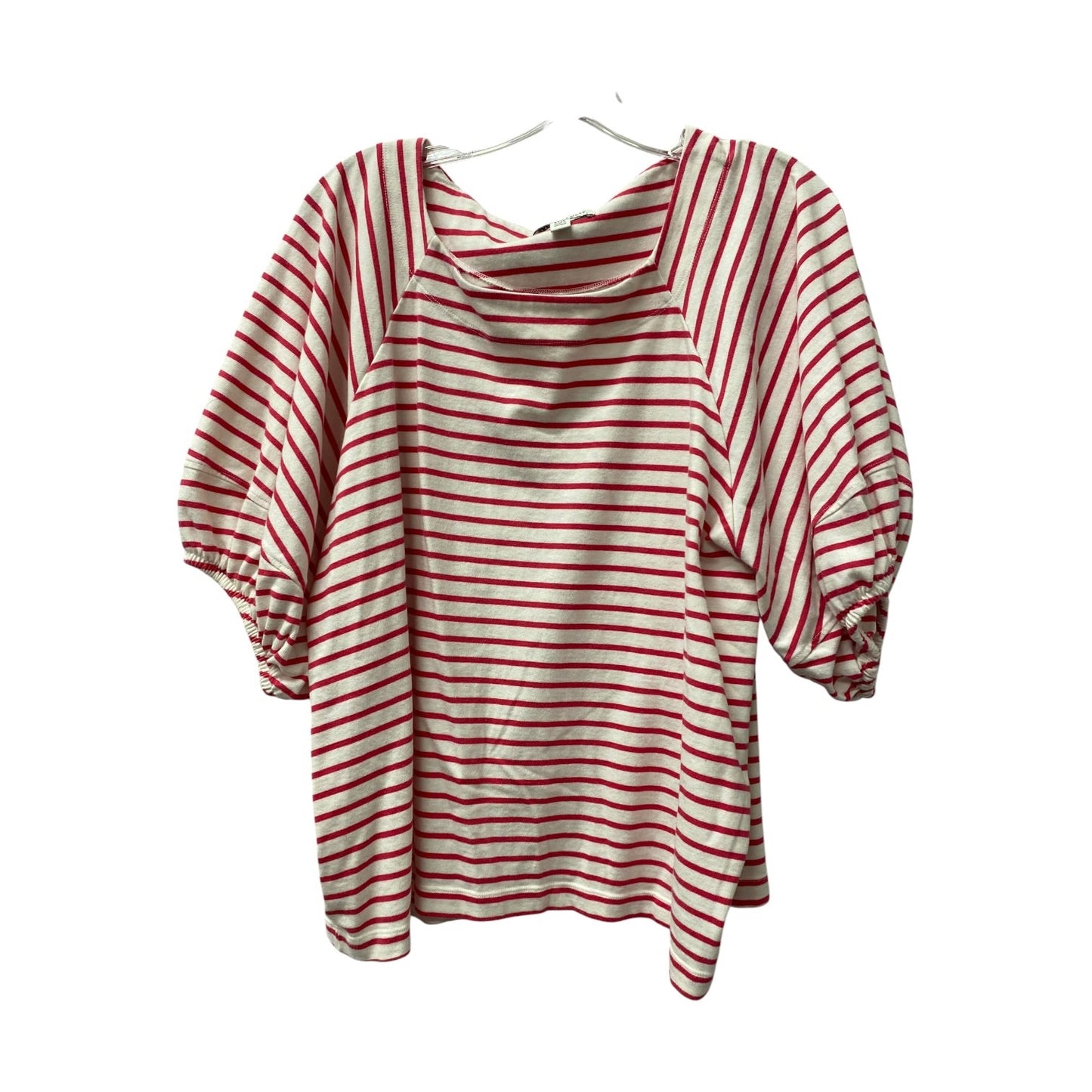 Top Ss By Free Assembly In Pink & White, Size:2X