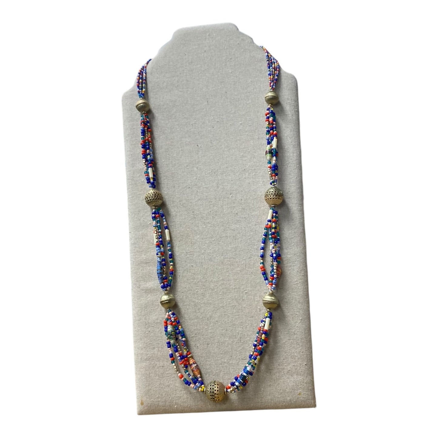 Necklace Other By Chicos In Blue & Gold