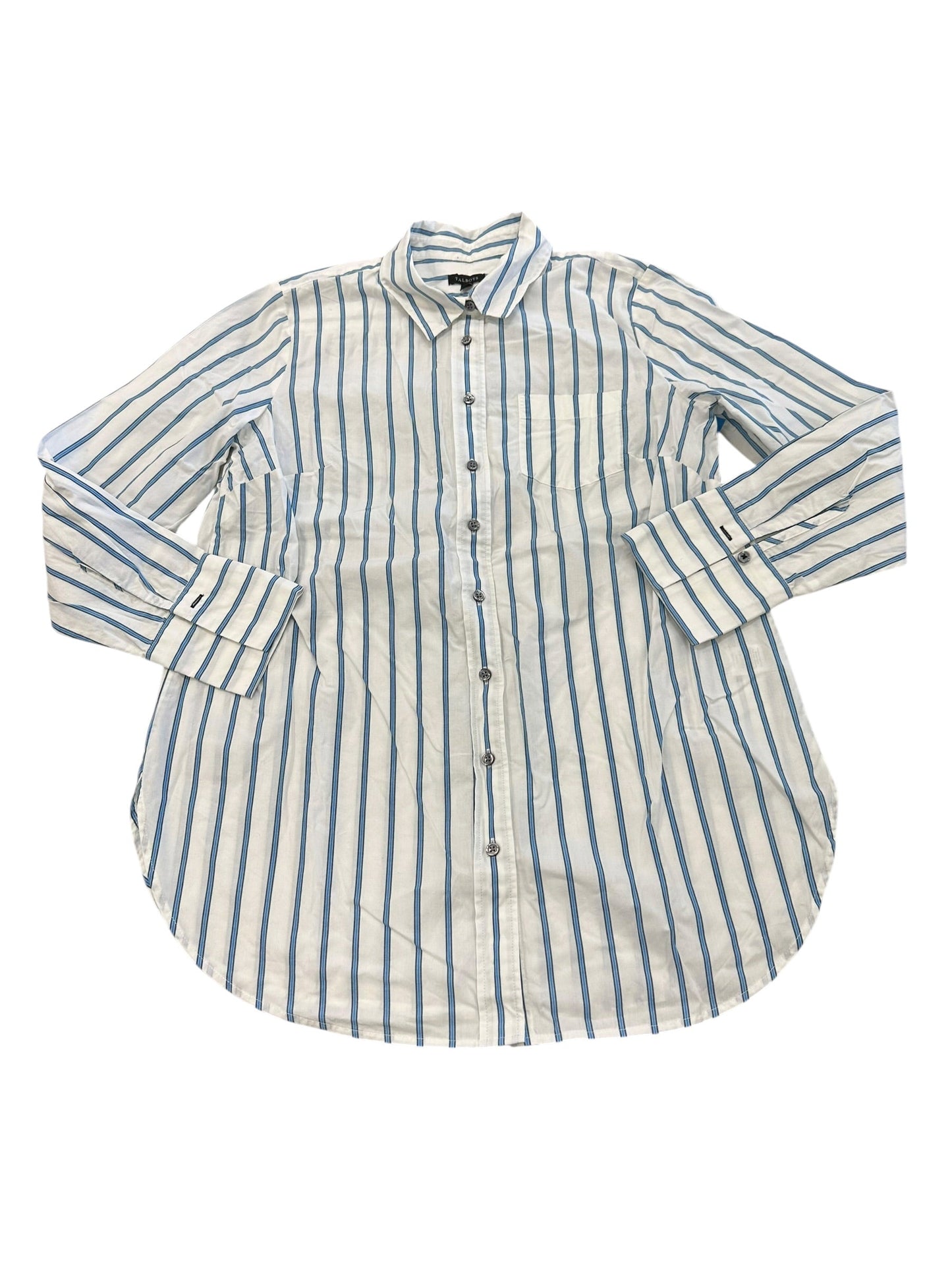Blouse Ls By Talbots In Striped Pattern, Size:S