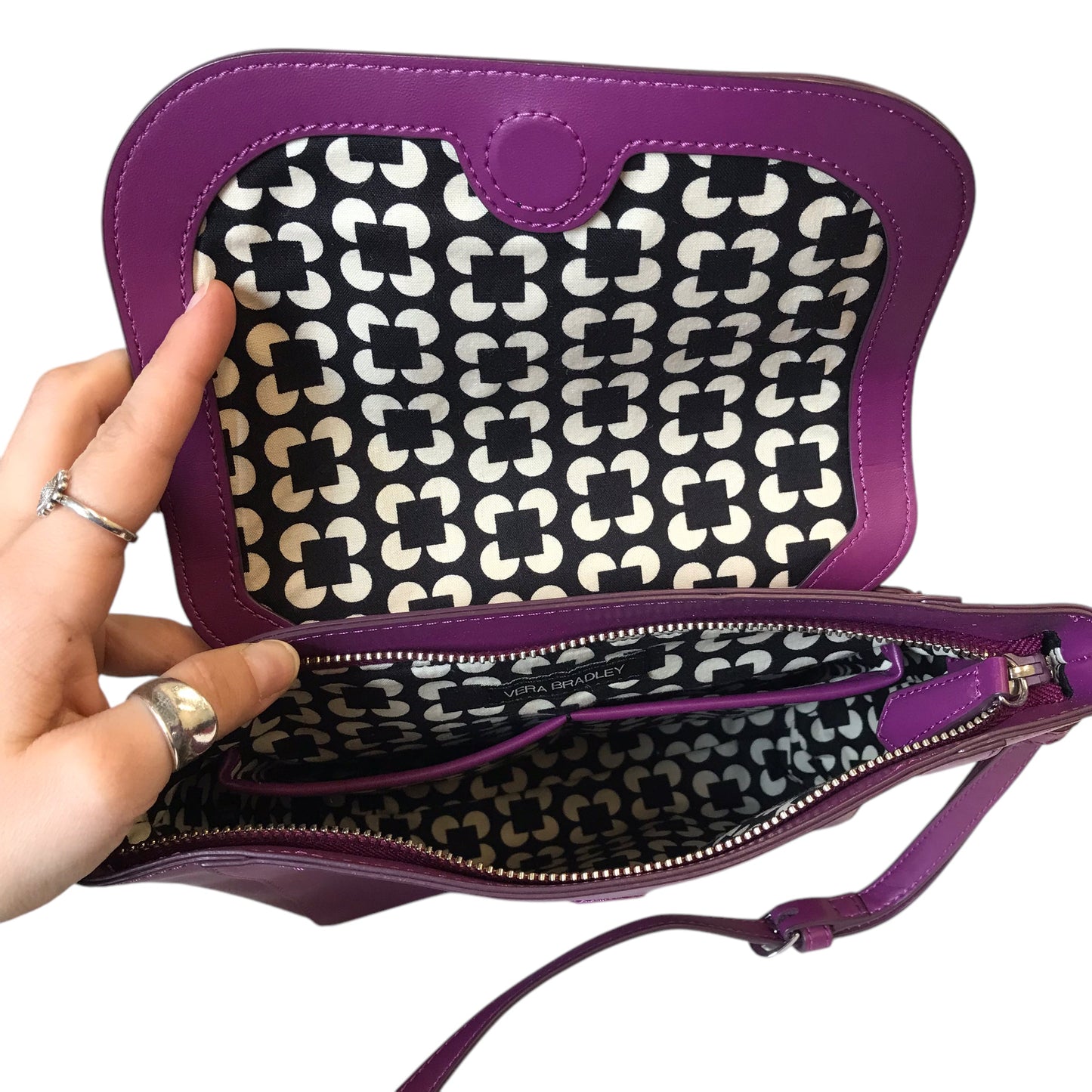 Crossbody Leather By Vera Bradley In Purple, Size:Small