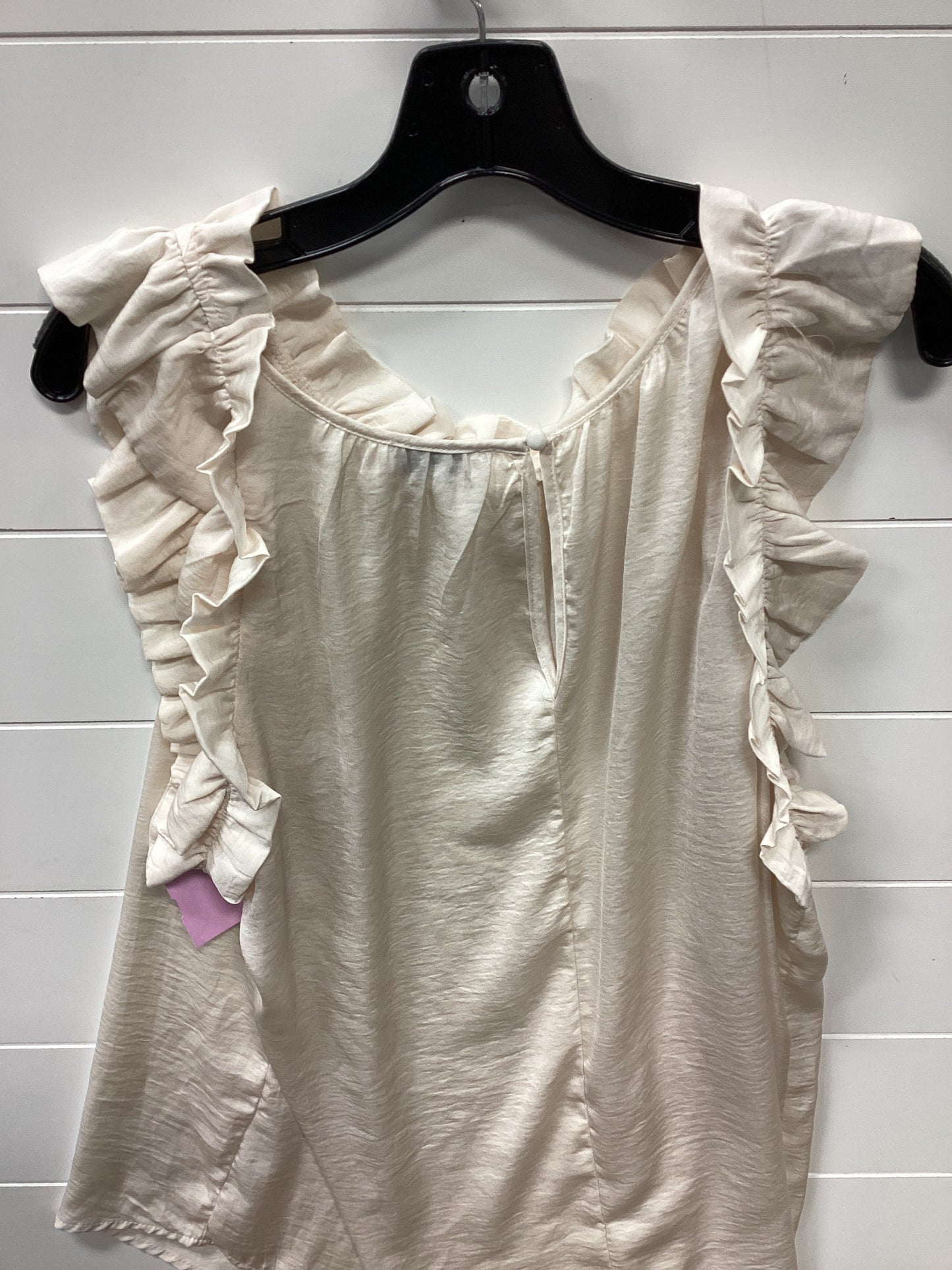 Top Sleeveless By Workshop In Cream, Size:2X