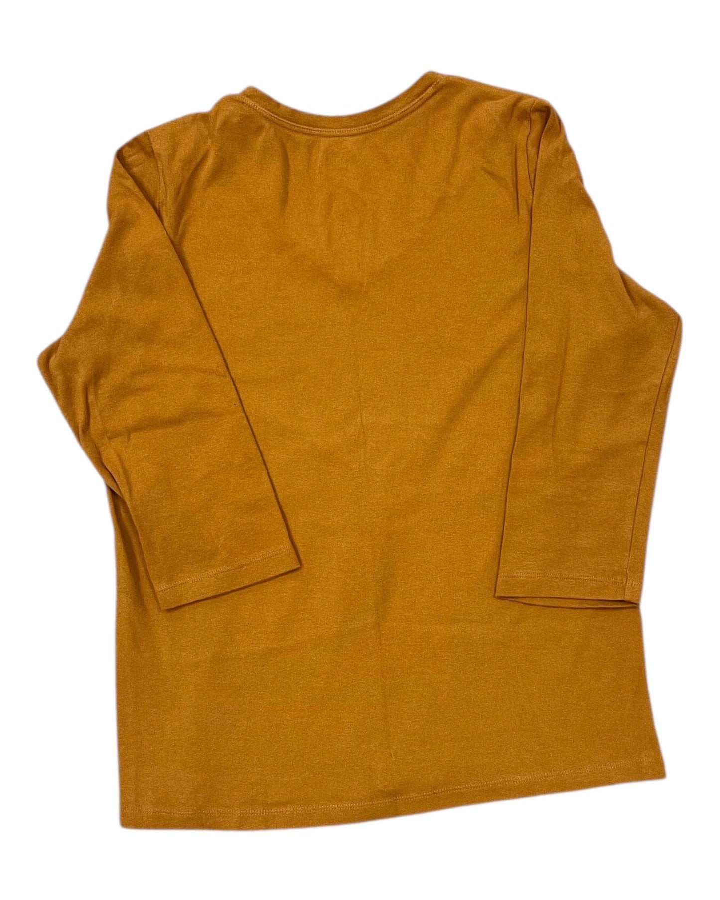 Top 3/4 Sleeve Basic By St Johns Bay In Gold, Size:M