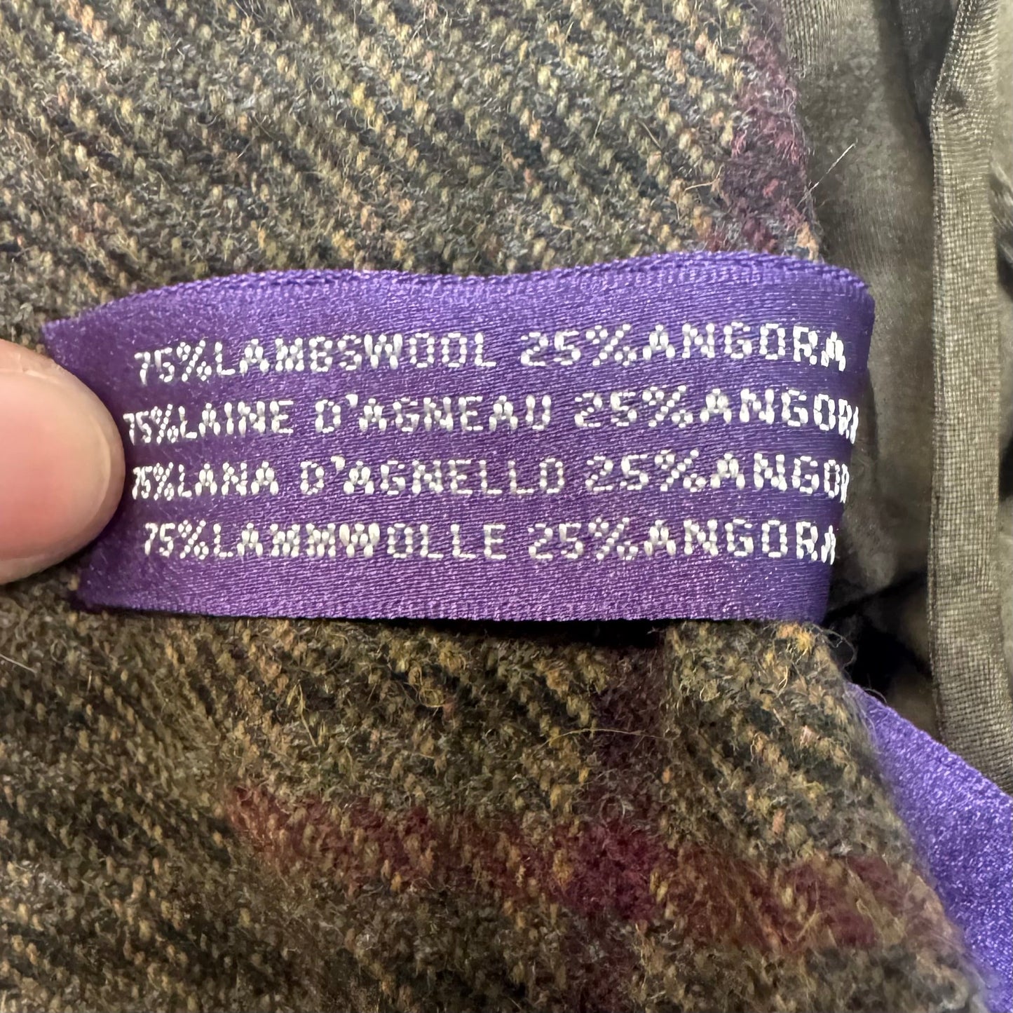 Wool & Angora Pants Dress By Ralph Lauren Collection Purple Label In Plaid Pattern, Size: 6