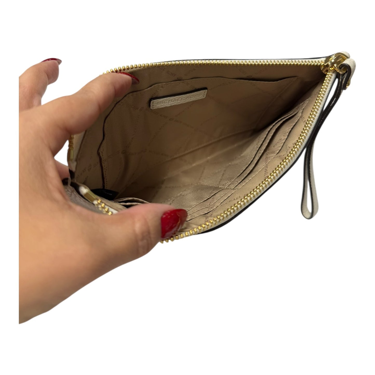 Wallet Designer By Michael Kors In Cream, Size:Large