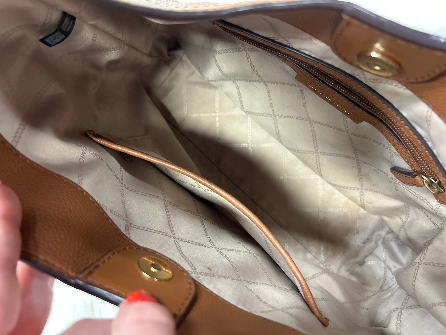 Handbag Designer By Michael Kors In Brown, Size:Large