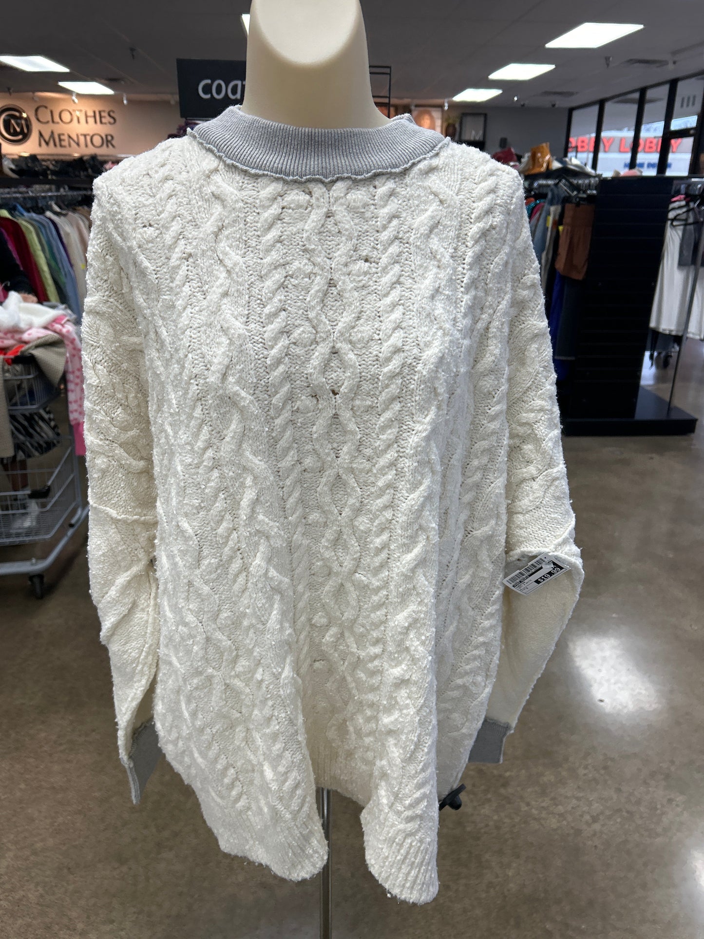 Sweater By Free People In Grey & White, Size:S