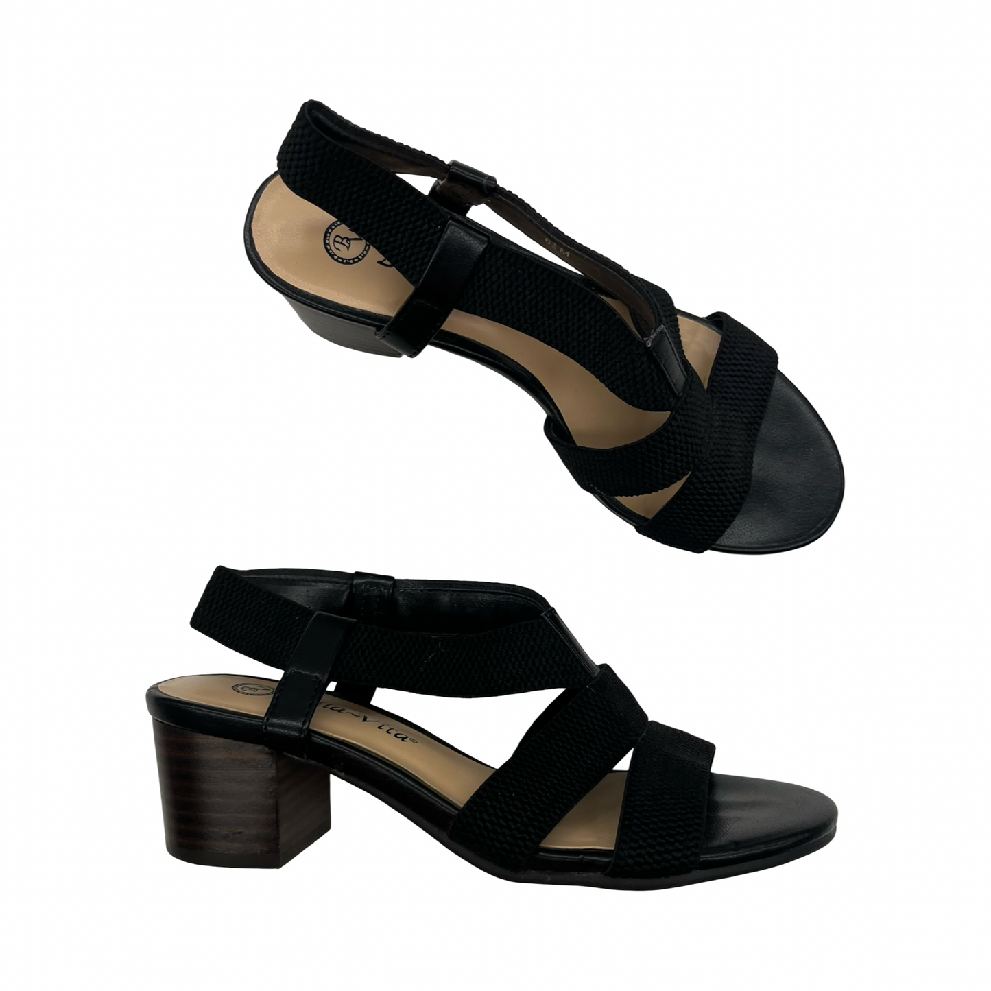 Sandals Heels Block By Clothes Mentor In Black, Size:6.5