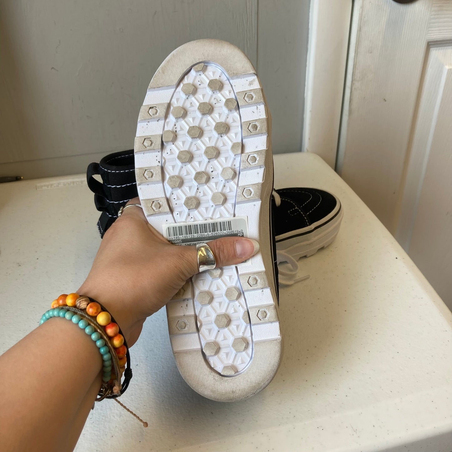 Shoes Sneakers By Vans In Black & White, Size:7.5