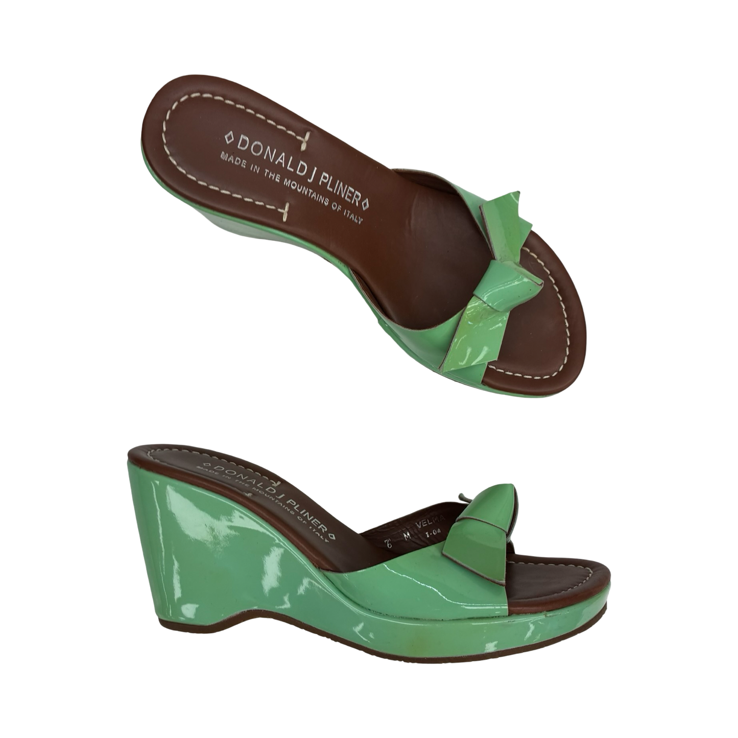 Sandals Heels Wedge By Donald Pliner In Green, Size:6