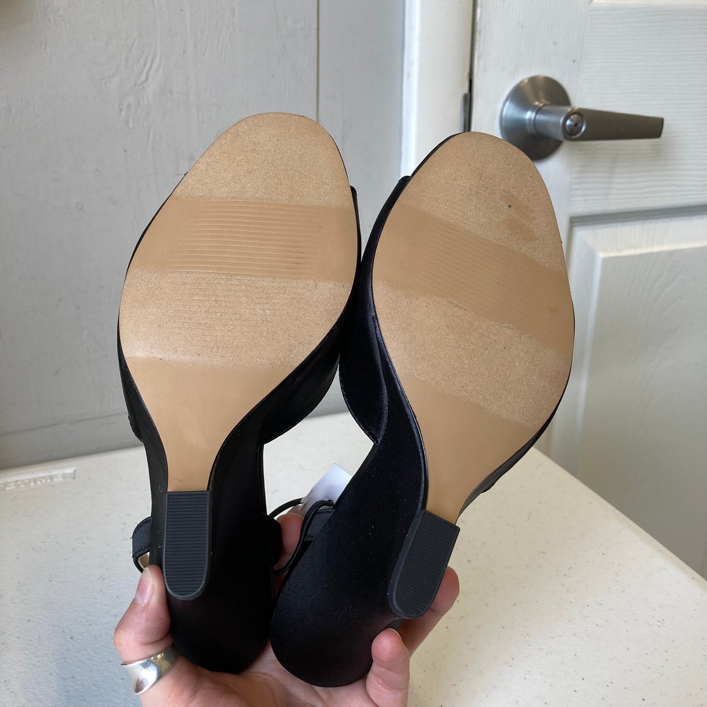 Sandals Heels Platform By Loft In Black, Size:6.5