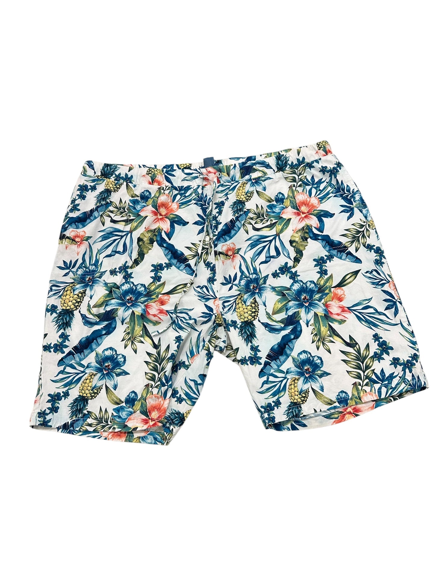 Shorts By Caribbean Joe In Tropical Print, Size:2X