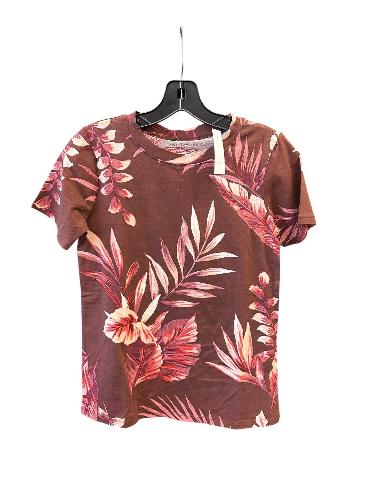 Top Ss By Ann Taylor In Brown & Pink, Size:Xs