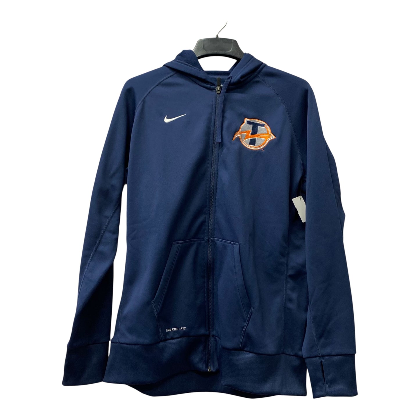 Athletic Jacket By Nike Apparel In Navy, Size:1X
