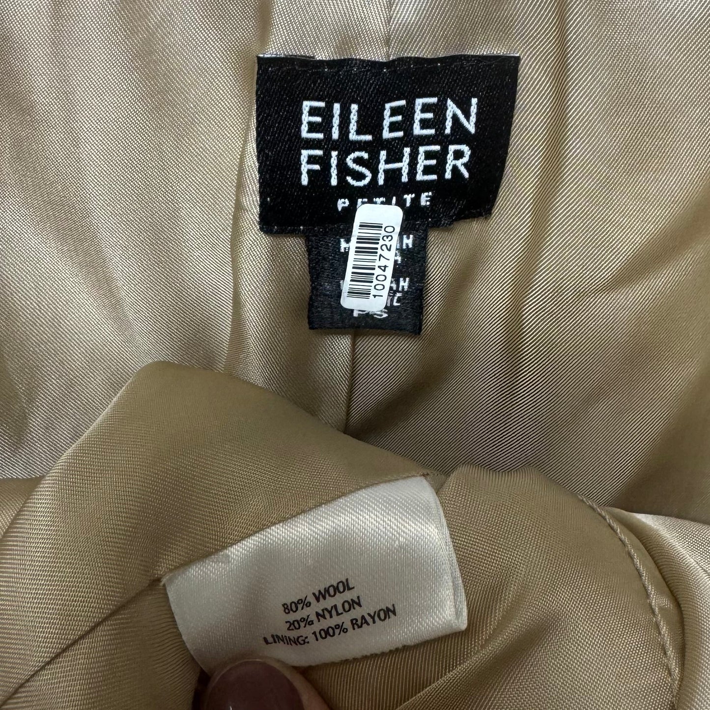 Wool Blend Jacket By Eileen Fisher In Beige, Size: Sp