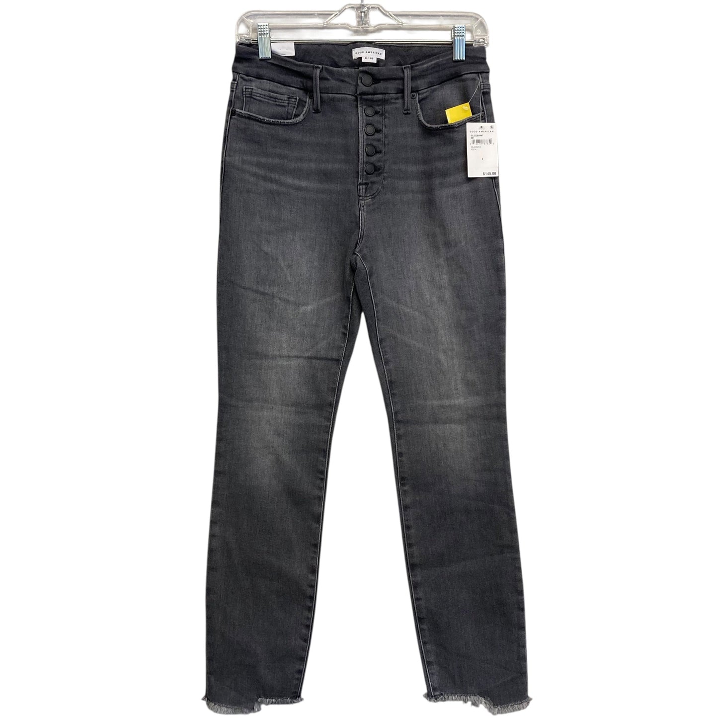 Jeans Skinny By Good American In Black Denim, Size:6