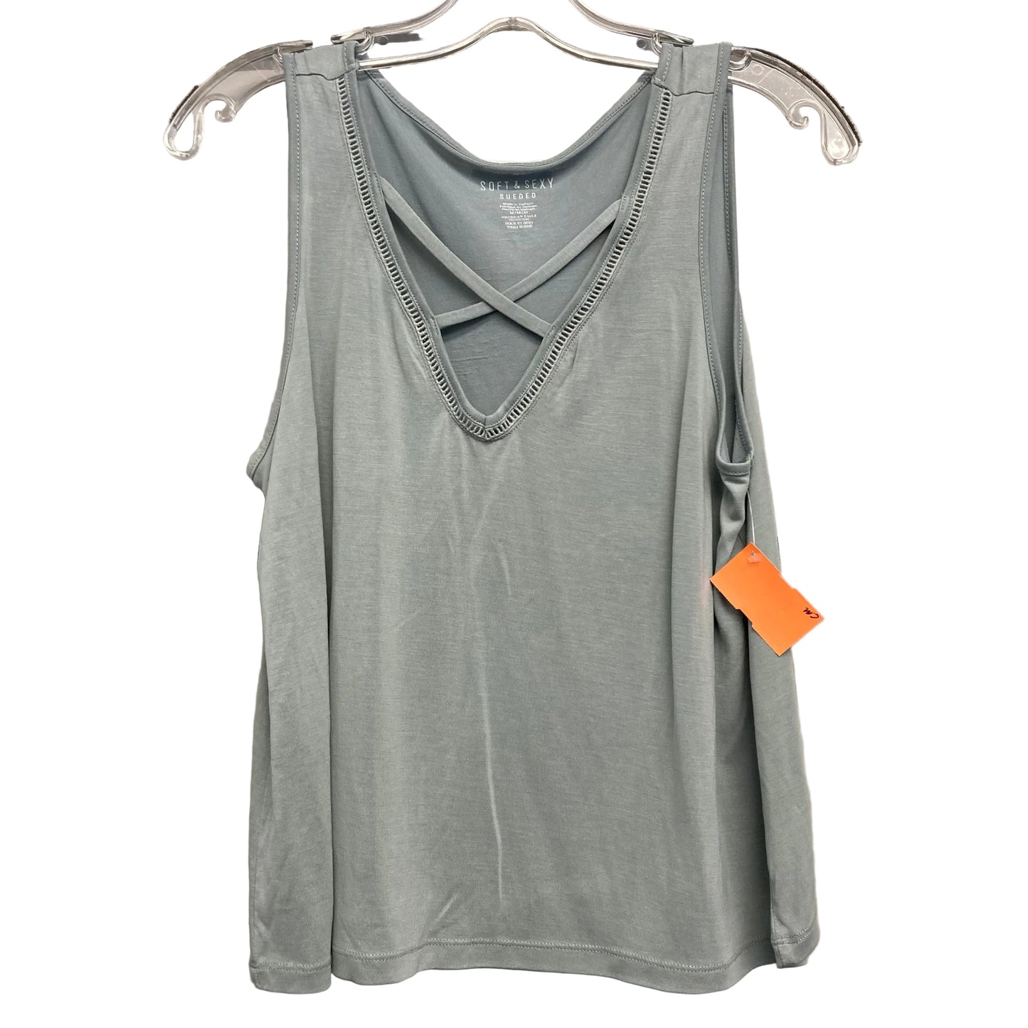 Top Sleeveless By American Eagle In Green, Size:M